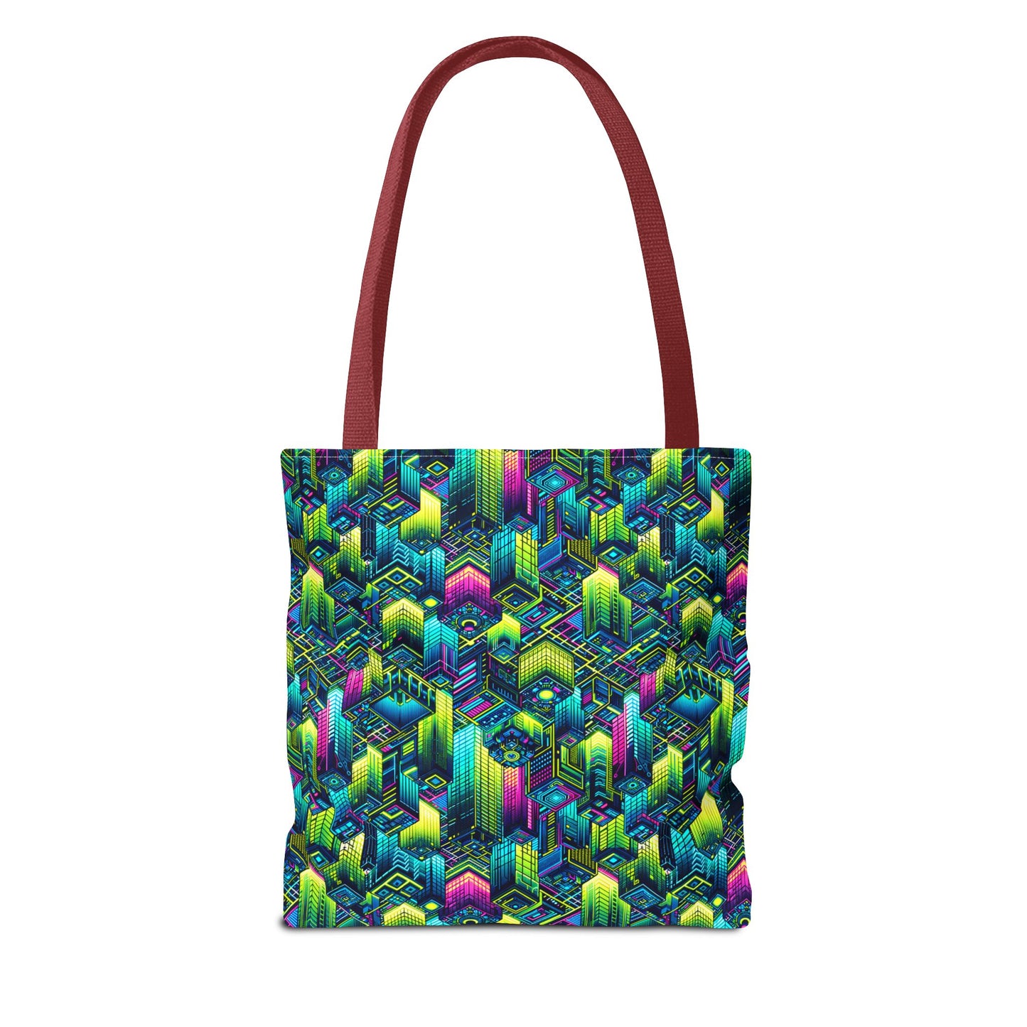 Tech-Infused Neon Tech-Forward Streetwear Tote Bag - 8404 Design-65
