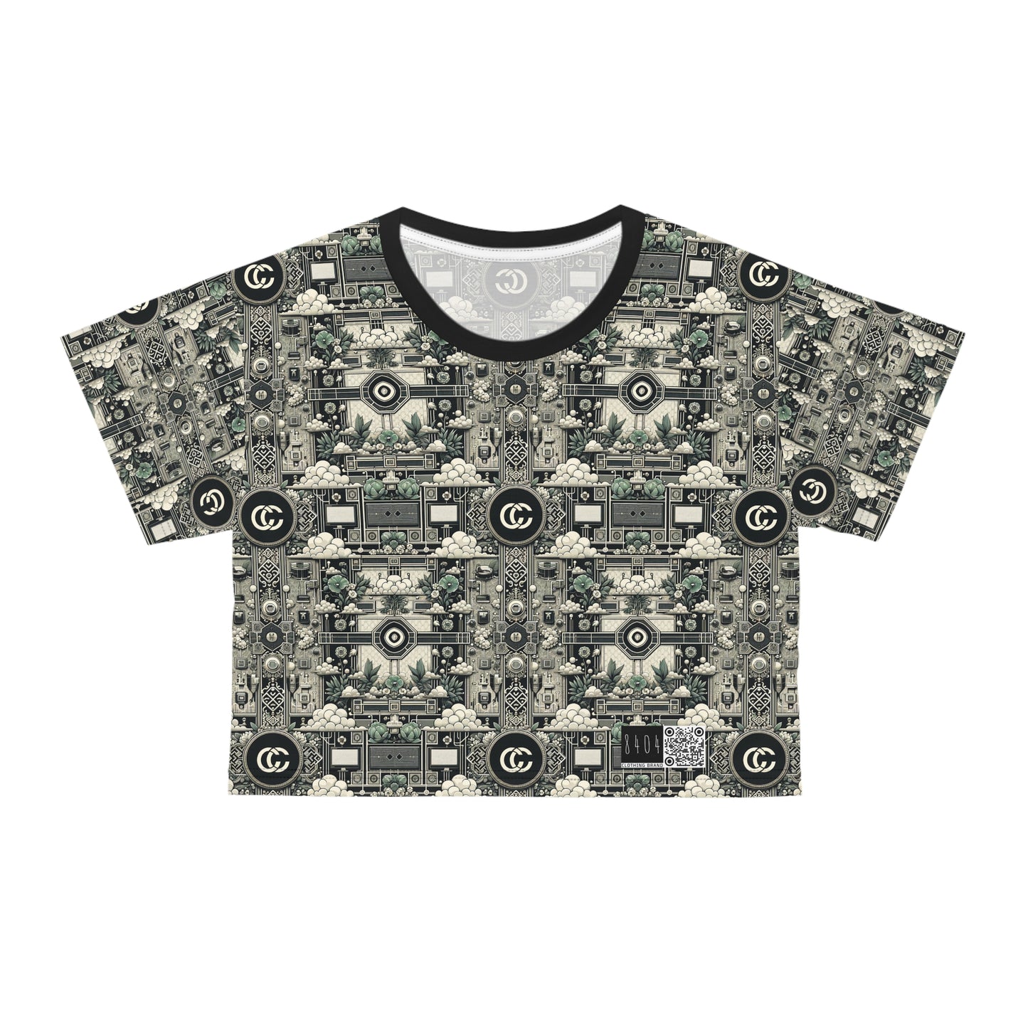 Cyber Garden Party Tech Garden Extravaganza Crop Tee - 8404 Design-54