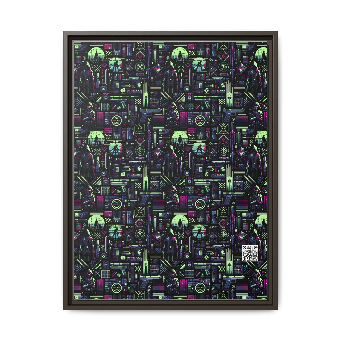 Tech Noir Futuristic Cyberpunk Matte Canvas, Framed (multi-Color) - 8404 Design-63 A