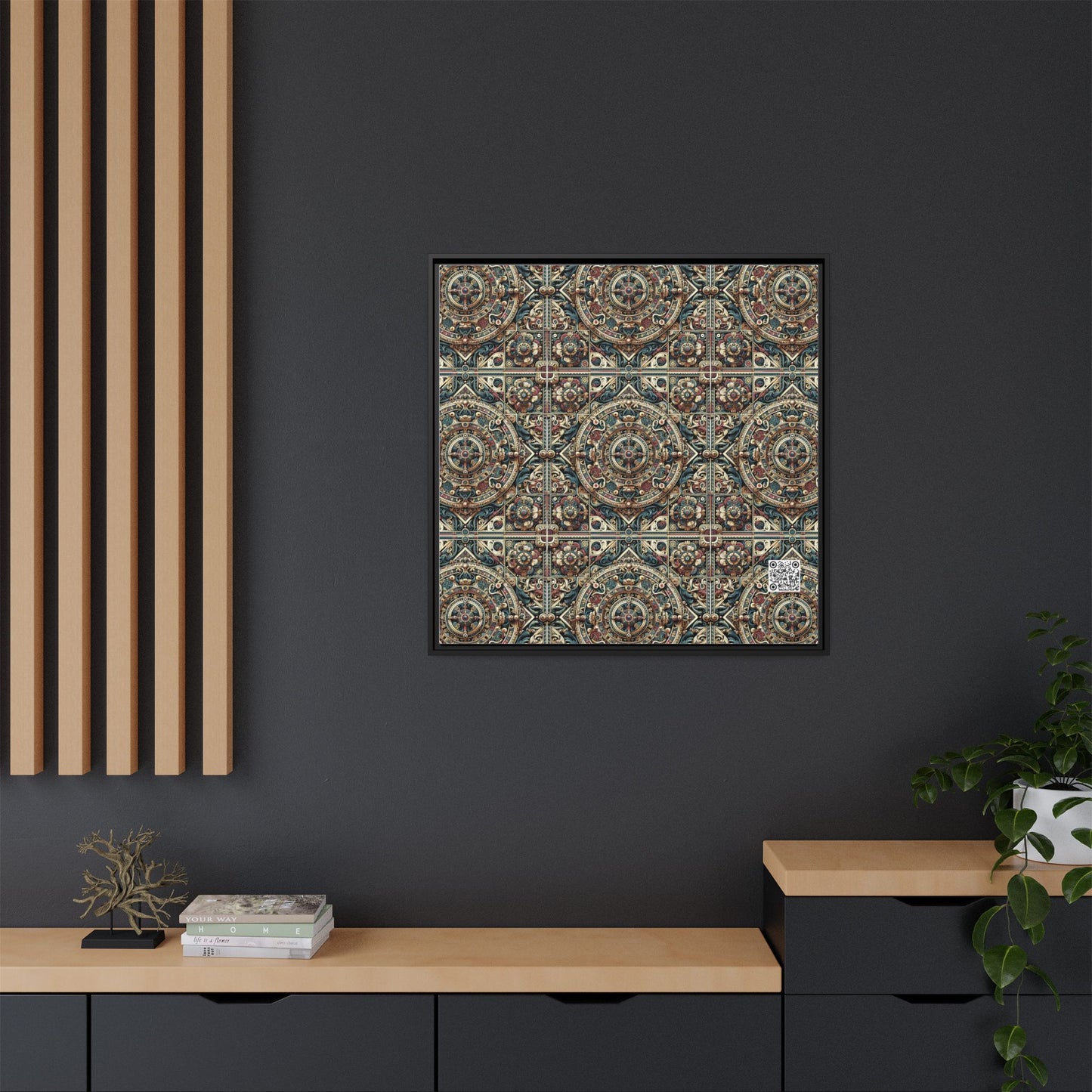 Urban Renaissance Historical Fusion With Street Edge Matte Canvas, Framed (multi-Color) - 8404 Design-57 A