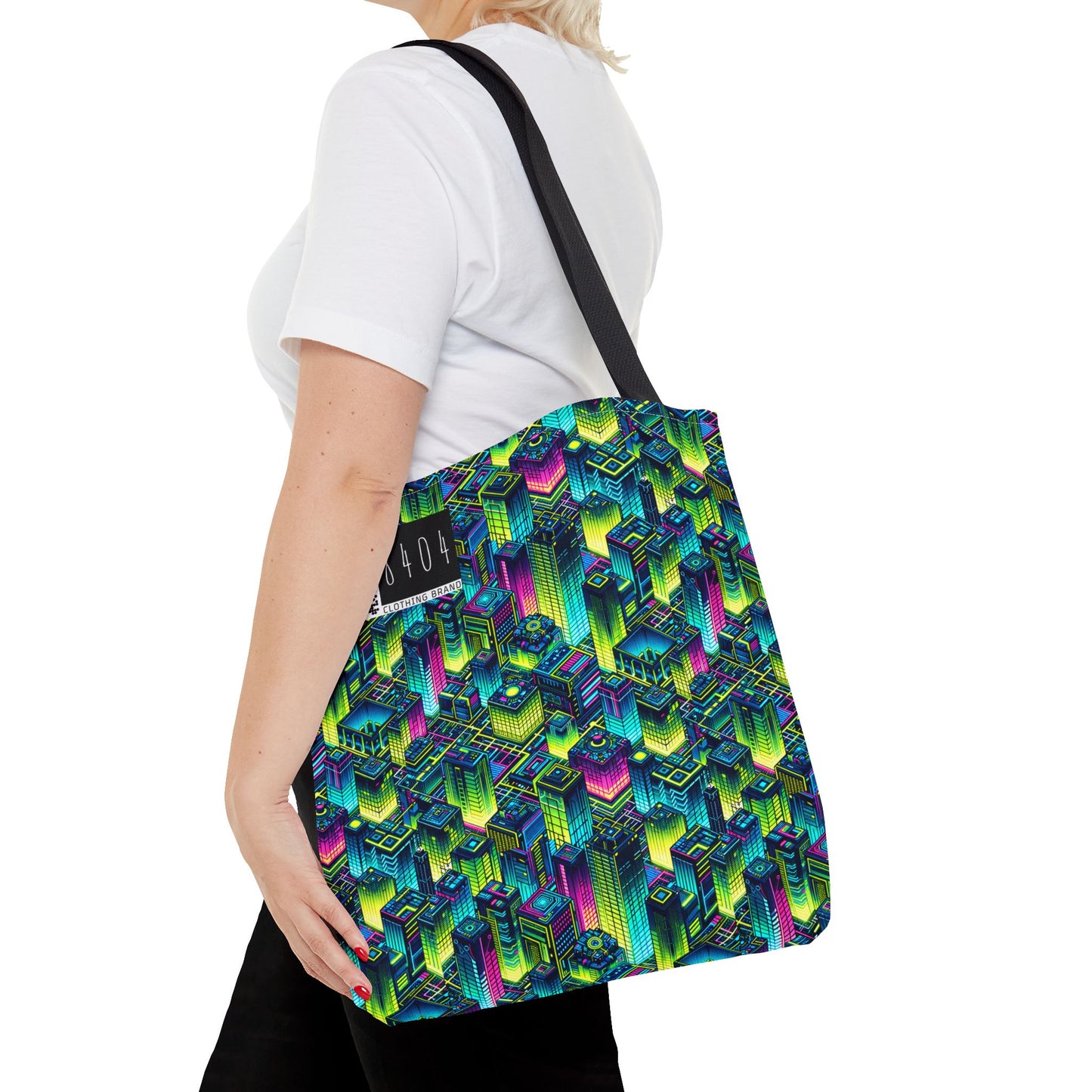 Tech-Infused Neon Tech-Forward Streetwear Tote Bag - 8404 Design-65