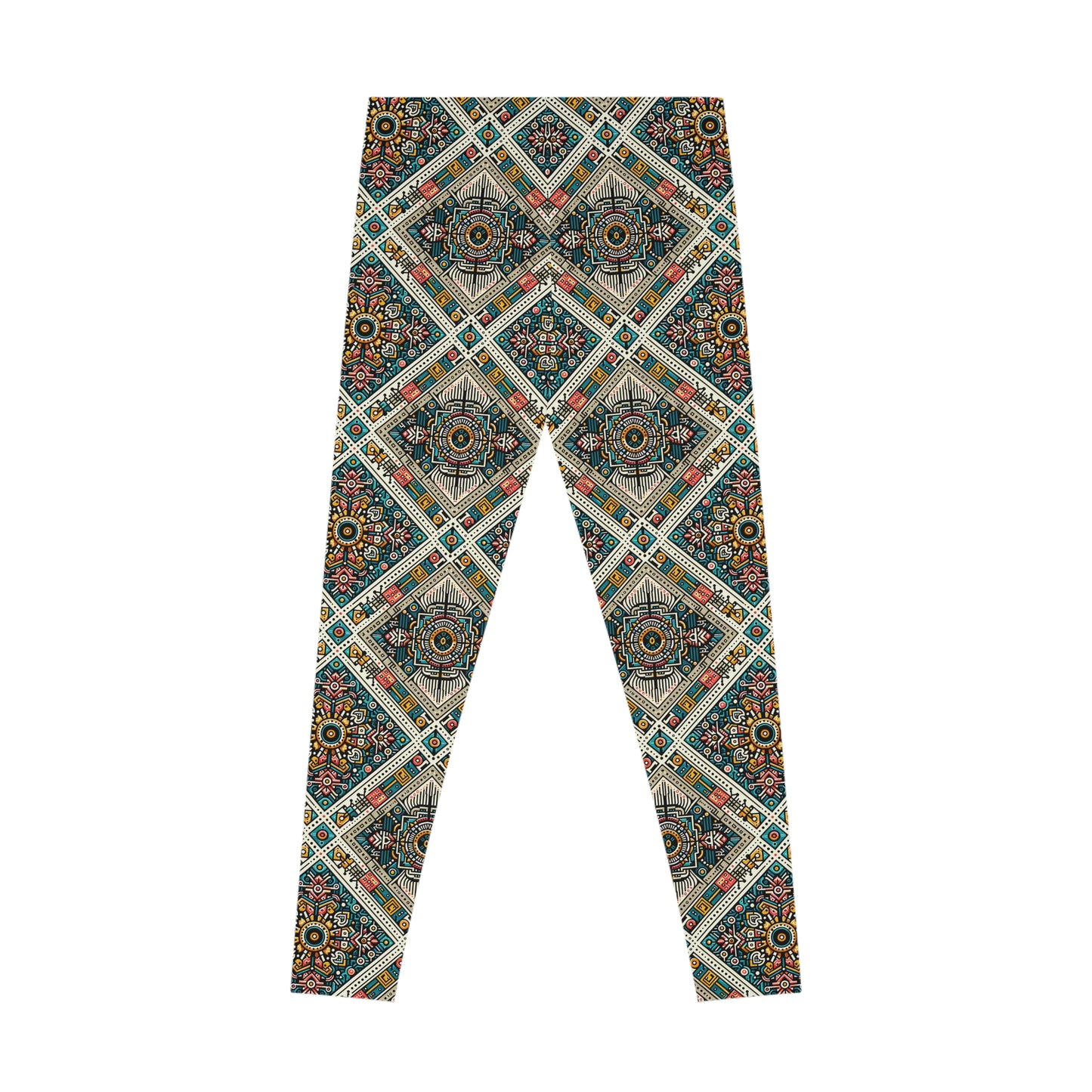 Cultural Fusion Tech Blend of Cultural Heritage With Tech-Inspired Elements Stretch Leggings - 8404 Design-64
