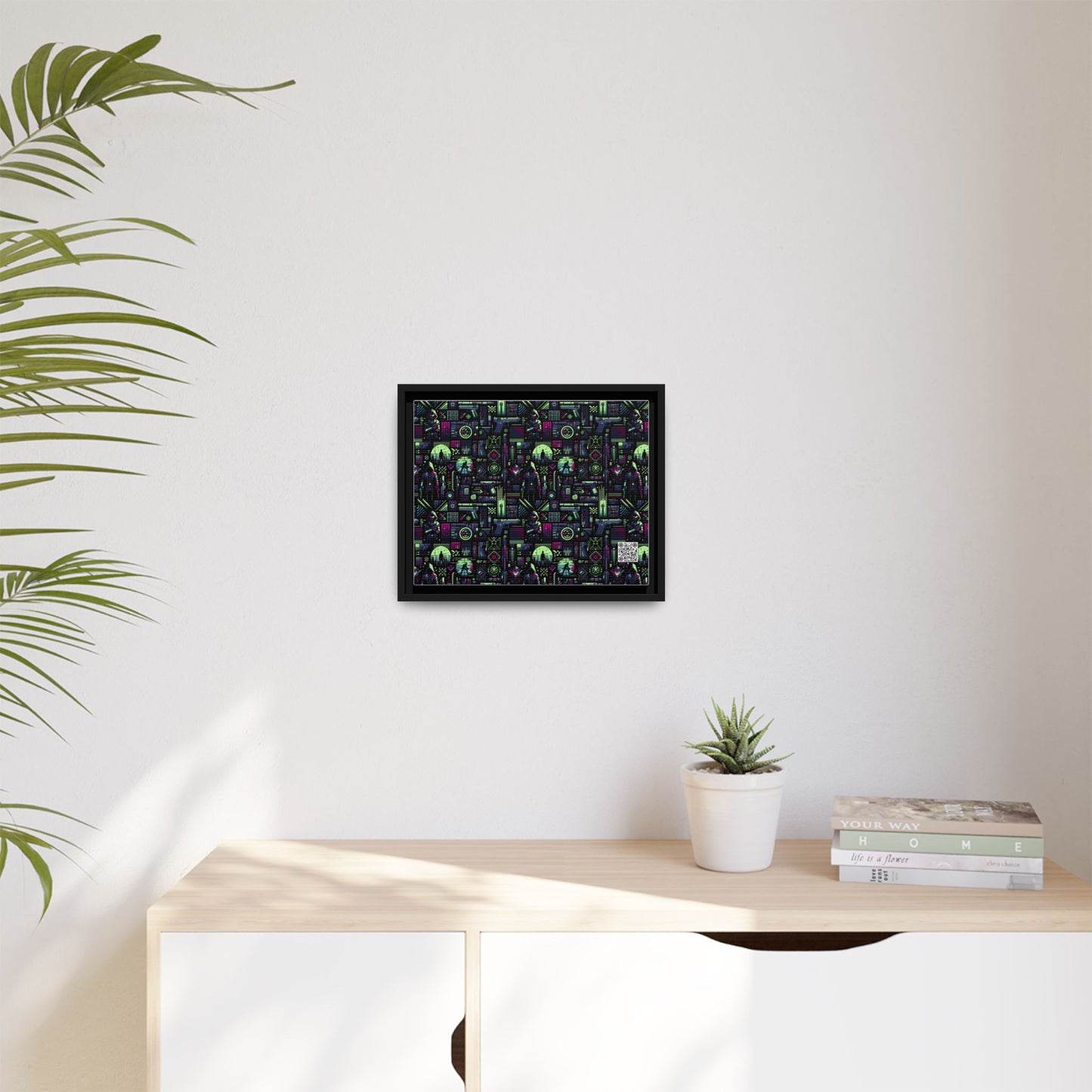 Tech Noir Futuristic Cyberpunk Matte Canvas, Framed (multi-Color) - 8404 Design-63 A