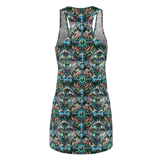 Tech-Infused Futurism Futuristic Tech Women's Cut & Sew Racerback Dress - 8404 Design-53