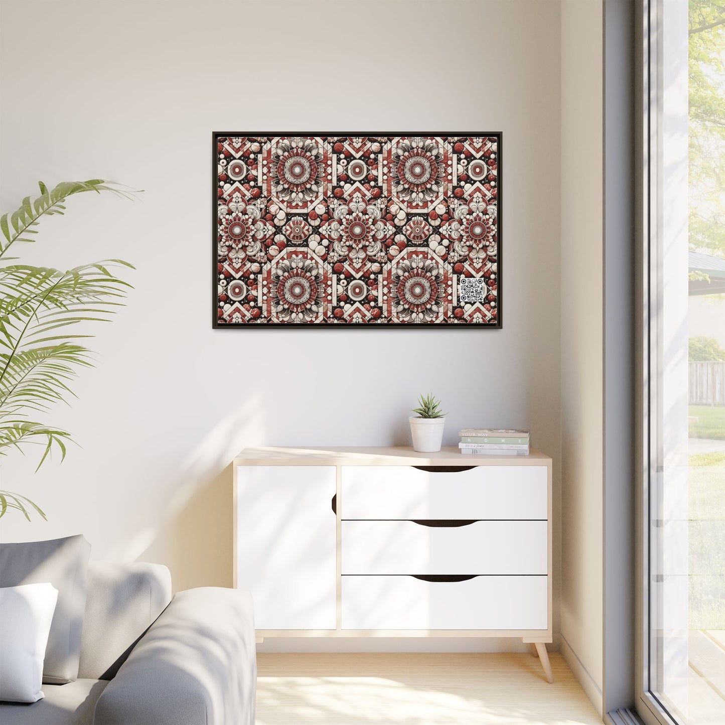 Neo Jomon Sculptural Aesthetics Artisanal Streetwear Matte Canvas, Framed (multi-Color) - 8404 Design-55 A