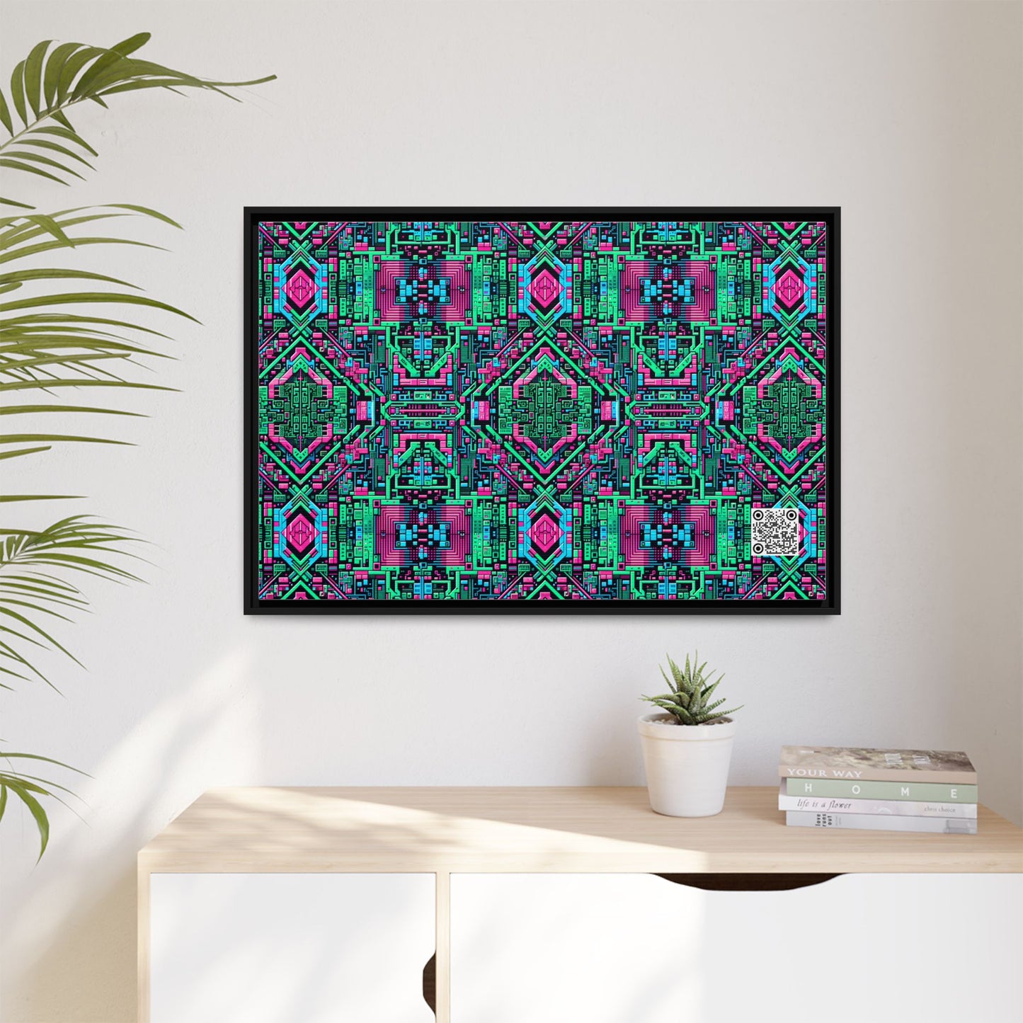 Digital Glitch Vibes Tech-Inspired Streetwear Matte Canvas, Framed (multi-Color) - 8404 Design-71 A