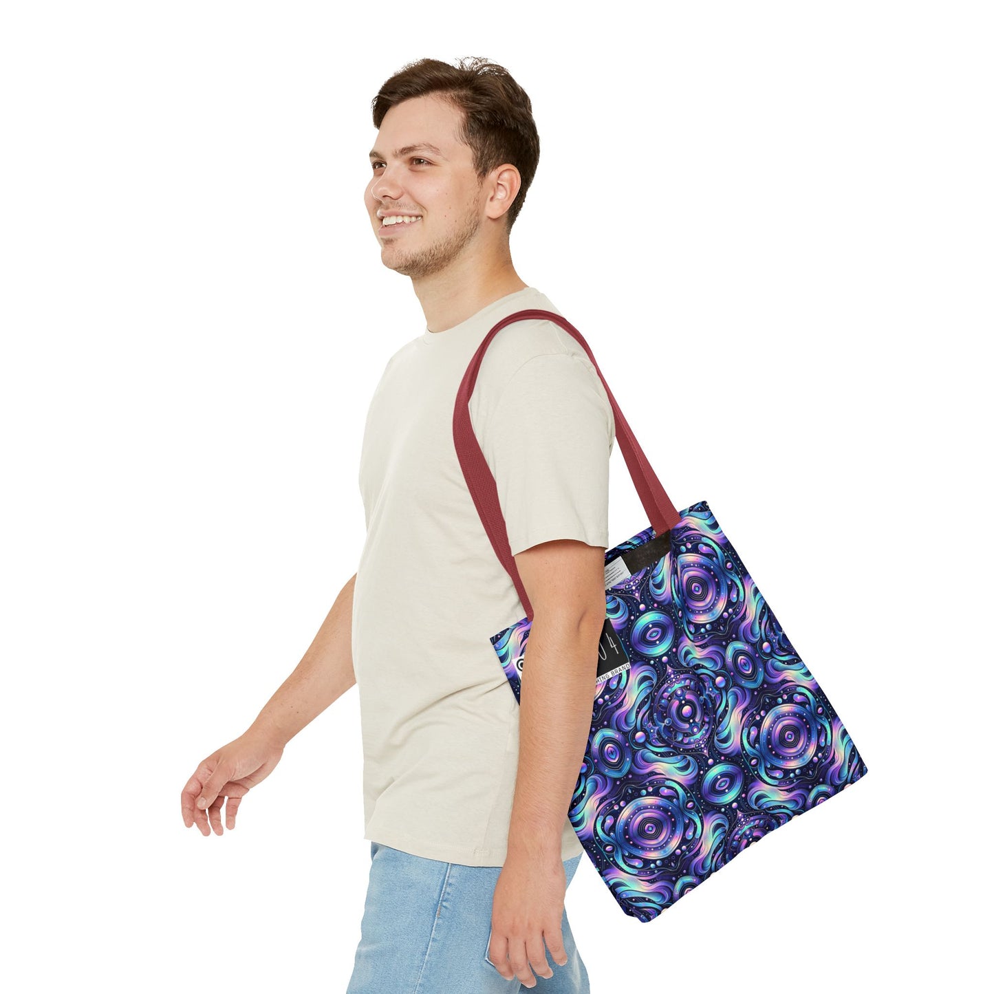 Iridescent Tech Fusion Tech-Forward Streetwear Tote Bag - 8404 Design-62