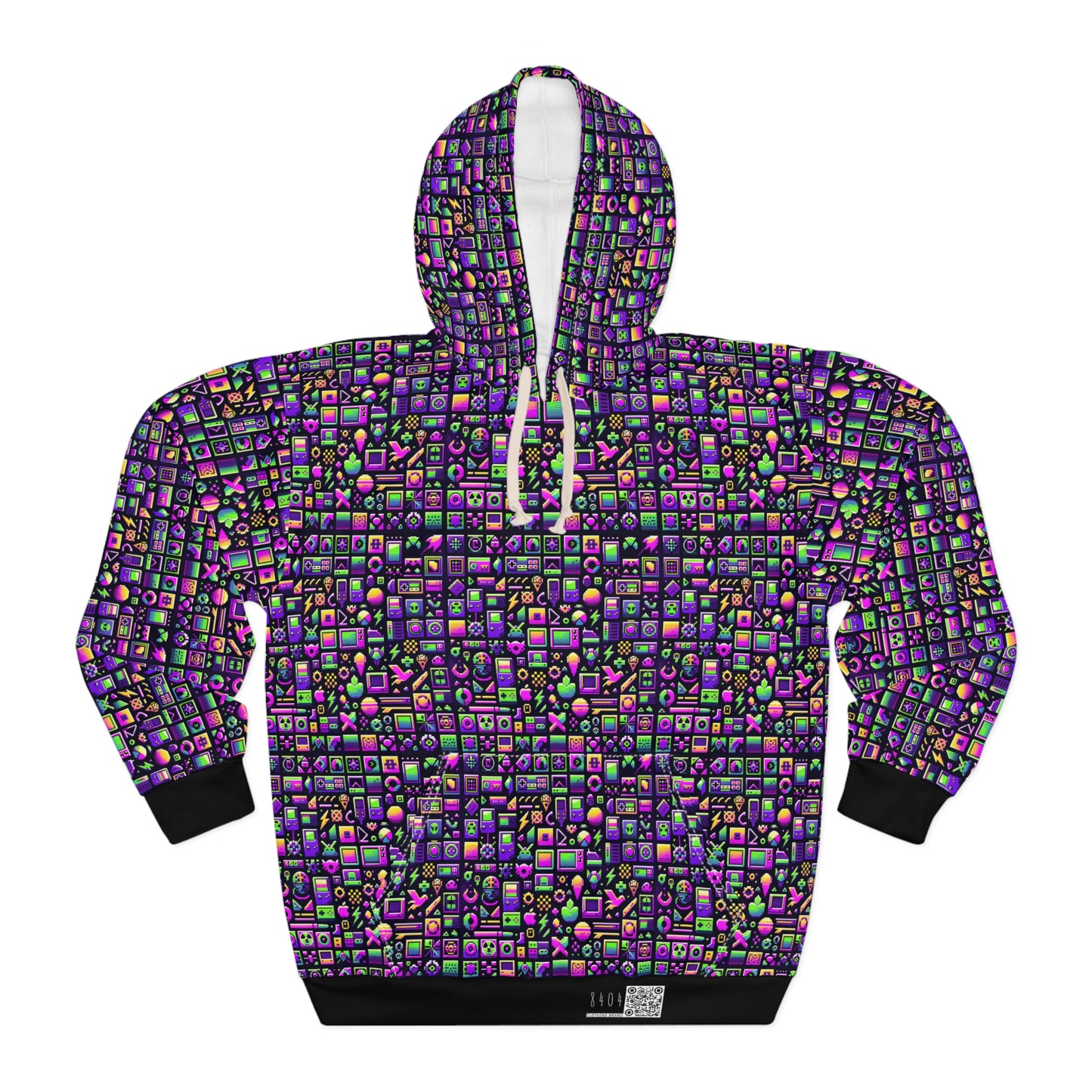 Digital Nostalgia Remix Modern Vintage Fusion Pullover Hoodie - 8404 Design-49