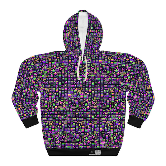 Digital Nostalgia Remix Modern Vintage Fusion Pullover Hoodie - 8404 Design-49