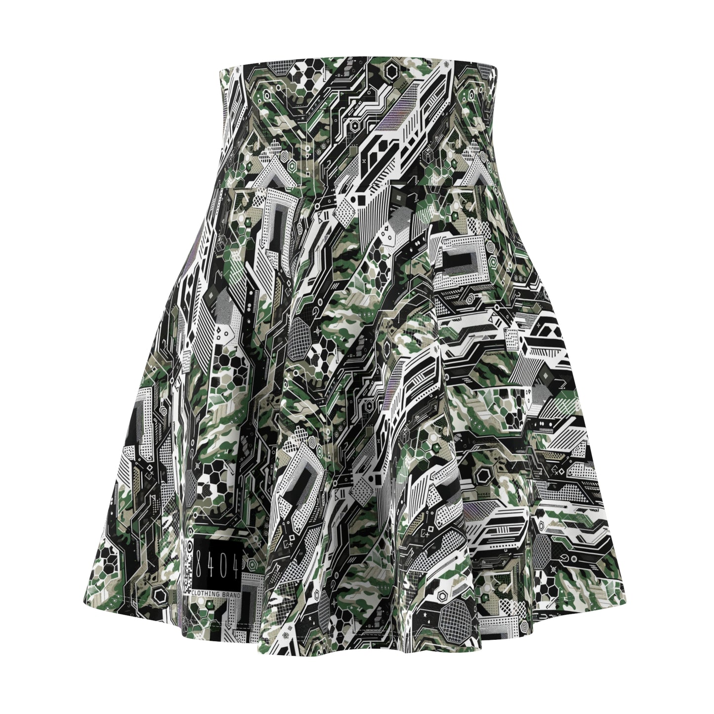 Tech Camo Fusion Tech-Forward Streetwear With a Futuristic Edge Women's Skater Skirt - 8404 Design-46