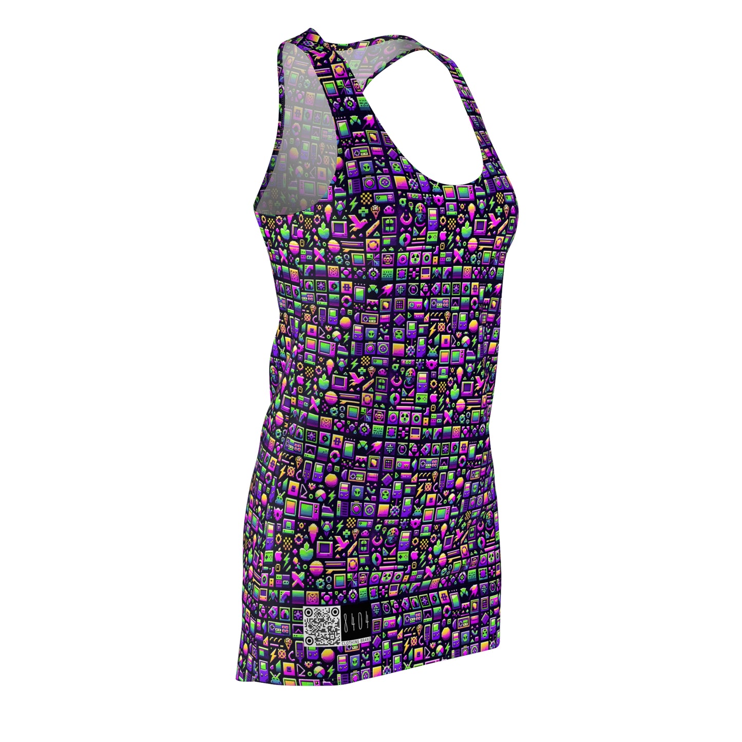 Digital Nostalgia Remix Modern Vintage Fusion Women's Cut & Sew Racerback Dress - 8404 Design-49