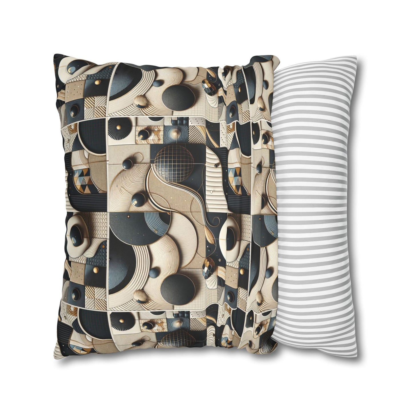 Tech-forward Luxe Streetwear Tech Luxe Fusion Faux Suede Square Pillowcase - 8404 Design-71