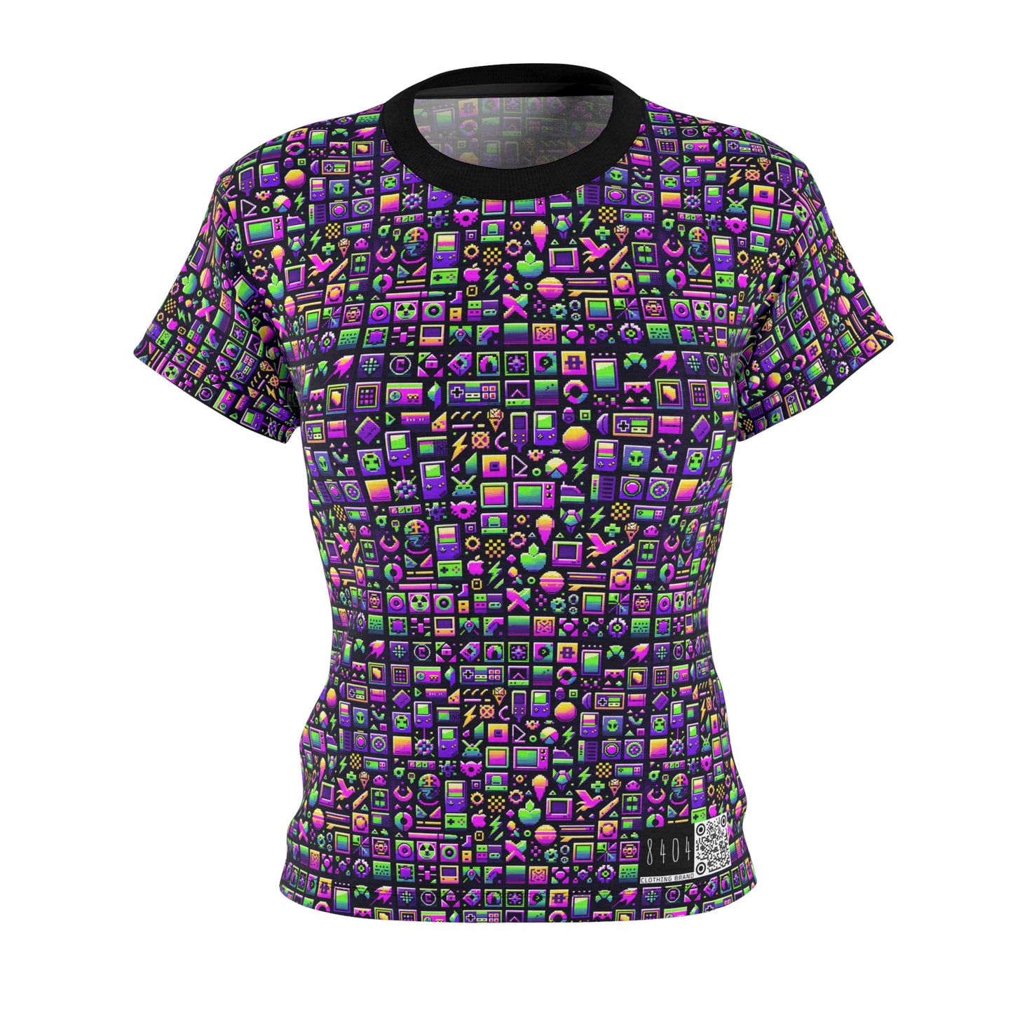 Digital Nostalgia Remix Modern Vintage Fusion Women's Cut & Sew Tee - 8404 Design-49