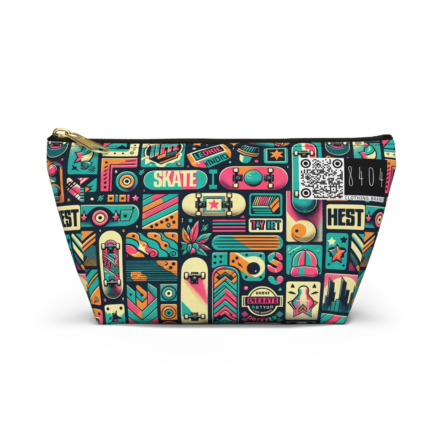 Skate Culture Revival Urban Retro Cool Accessory Pouch W T-Bottom - 8404 Design-61