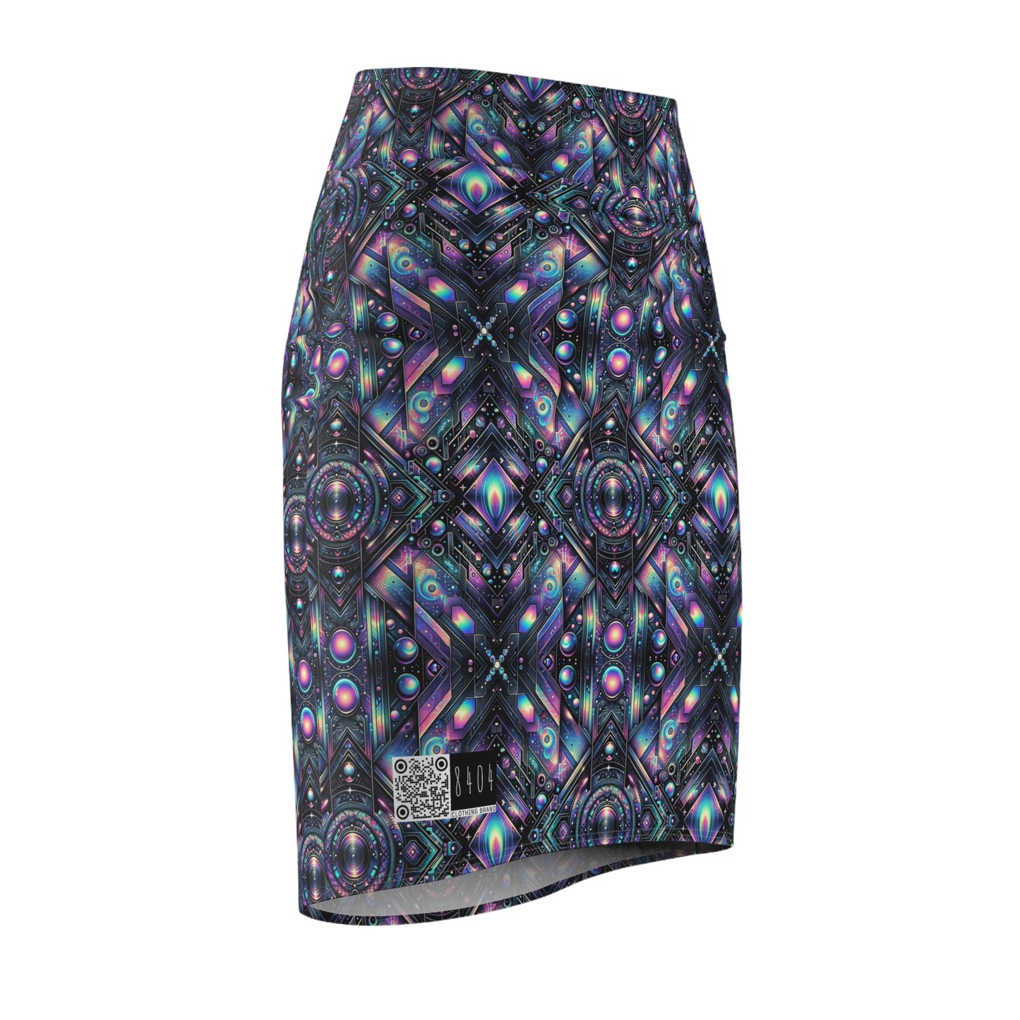 Galactic Hues Tech-Forward Cosmic Fusion Women's Pencil Skirt - 8404 Design-58