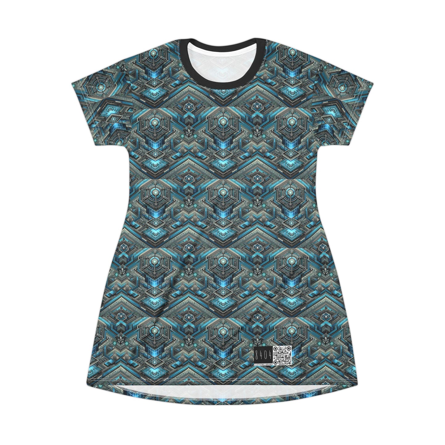 Tech-Infused Futurism Sleek Tech Edge T-Shirt Dress - 8404 Design-49