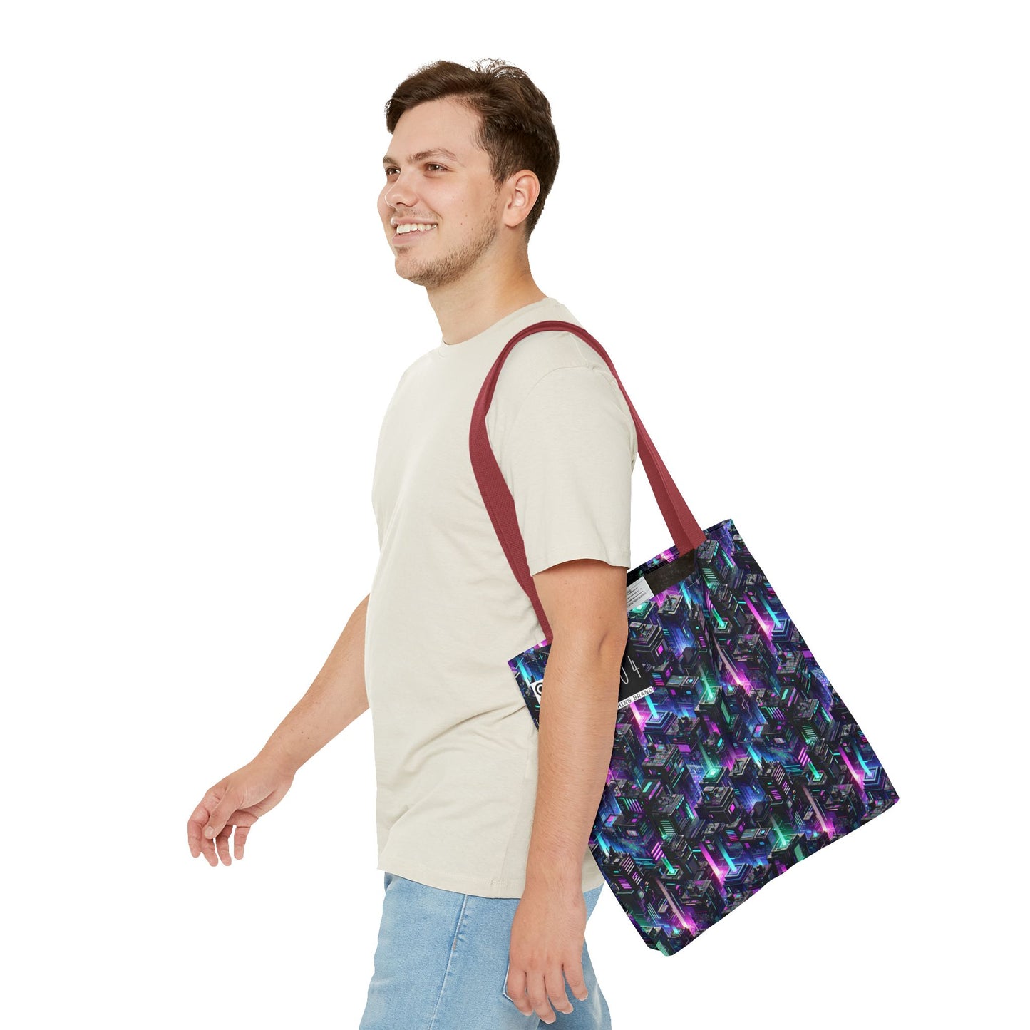 Tech Noir Graphics Futuristic Tech Aesthetics Tote Bag - 8404 Design-55
