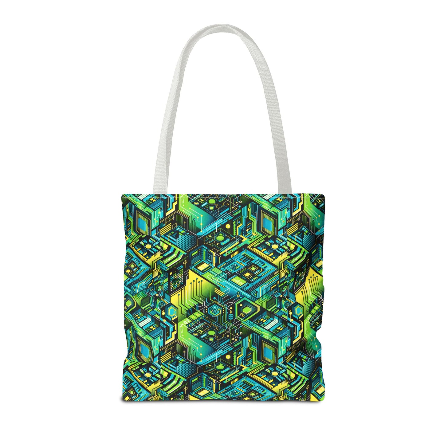 Tech-Infused Neon Tech-Forward Streetwear Tote Bag - 8404 Design-38