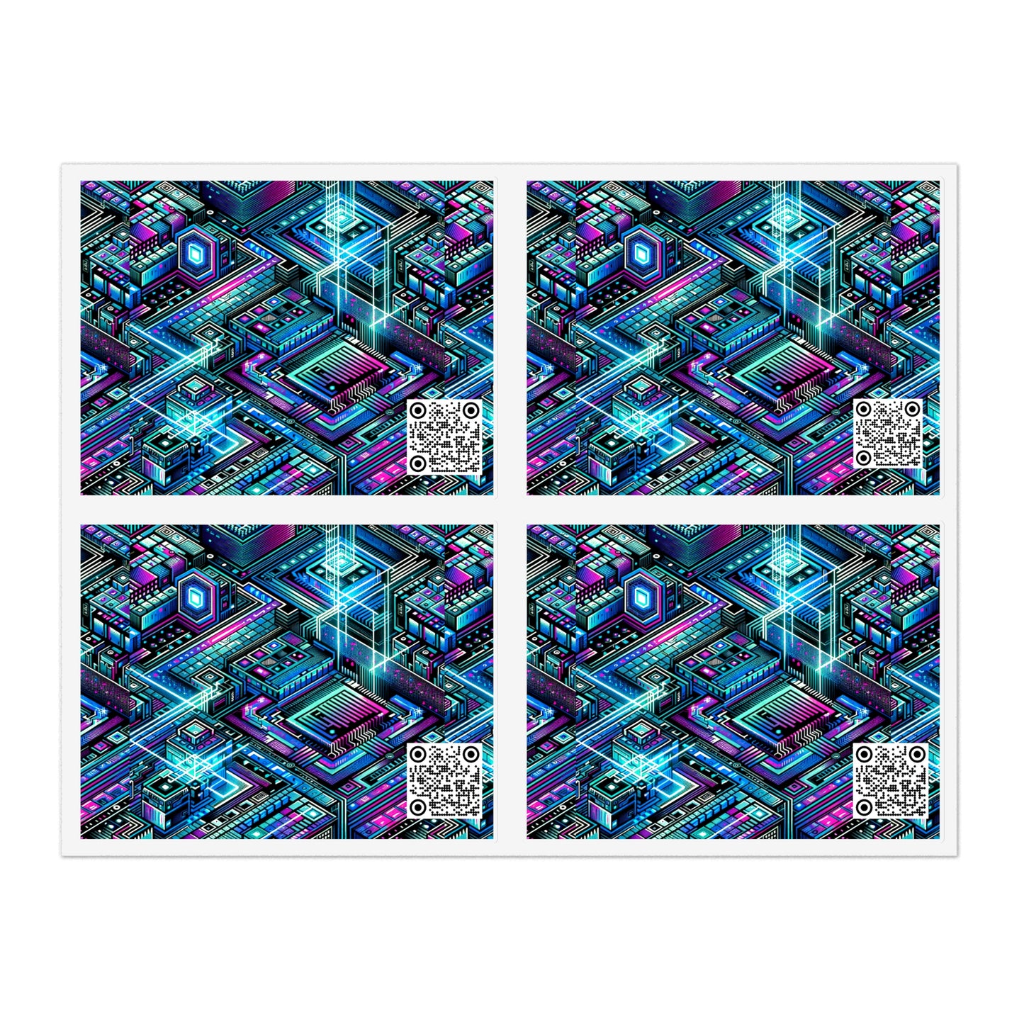 Digital Dreamland Futuristic Tech Aesthetic Sticker Sheets - 8404 Design-42