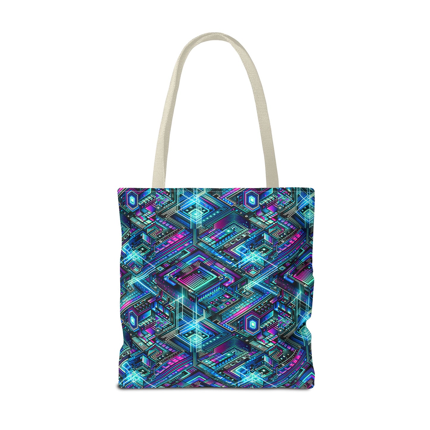 Digital Dreamland Futuristic Tech Aesthetic Tote Bag - 8404 Design-42