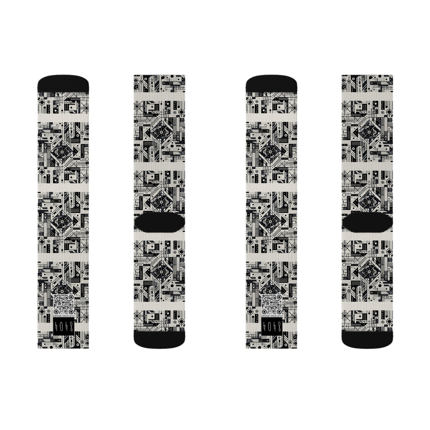 Digital Minimalism Minimalist Tech Sublimation Socks - 8404 Design-47