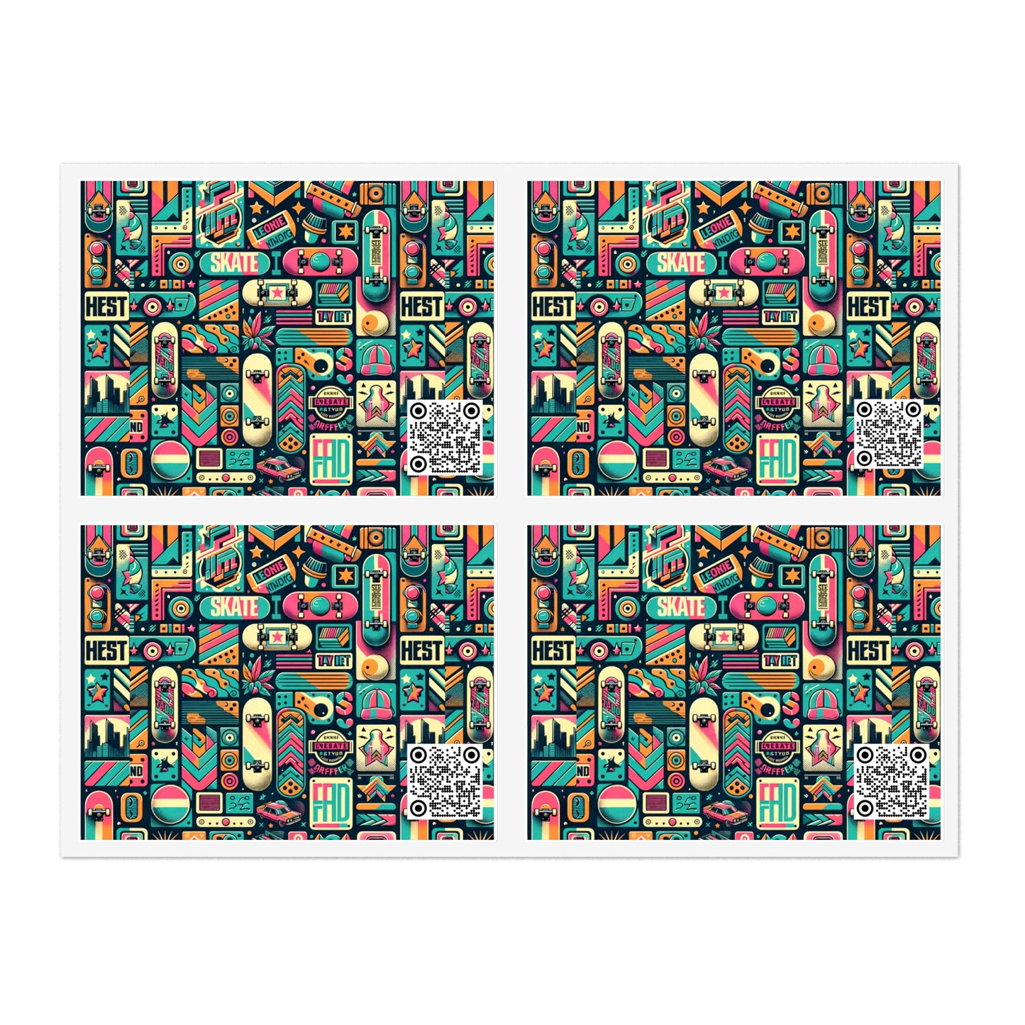 Skate Culture Revival Urban Retro Cool Sticker Sheets - 8404 Design-61
