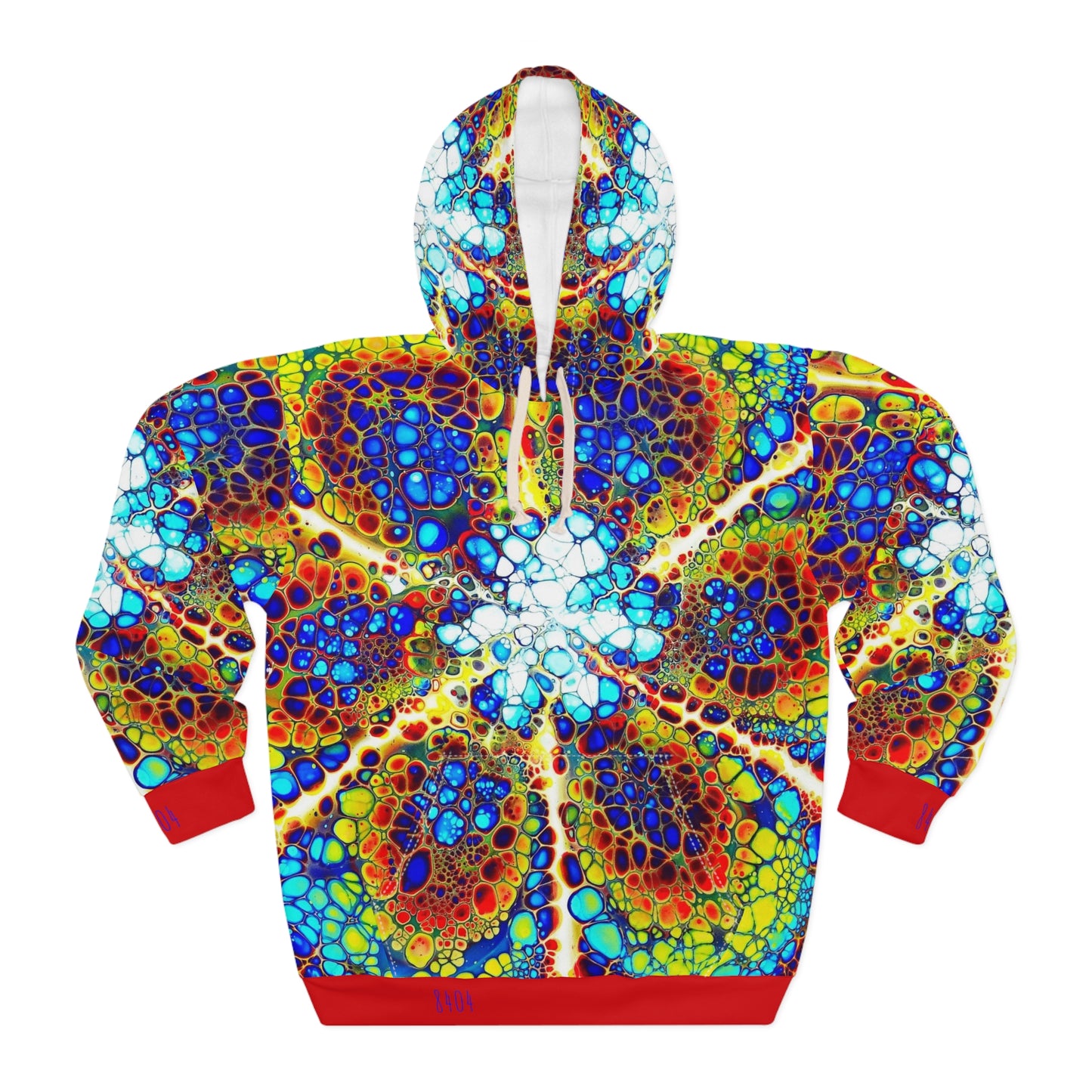 8404's Unisex Adult "fusion Flower in Red" Fashion Pullover Hoodie