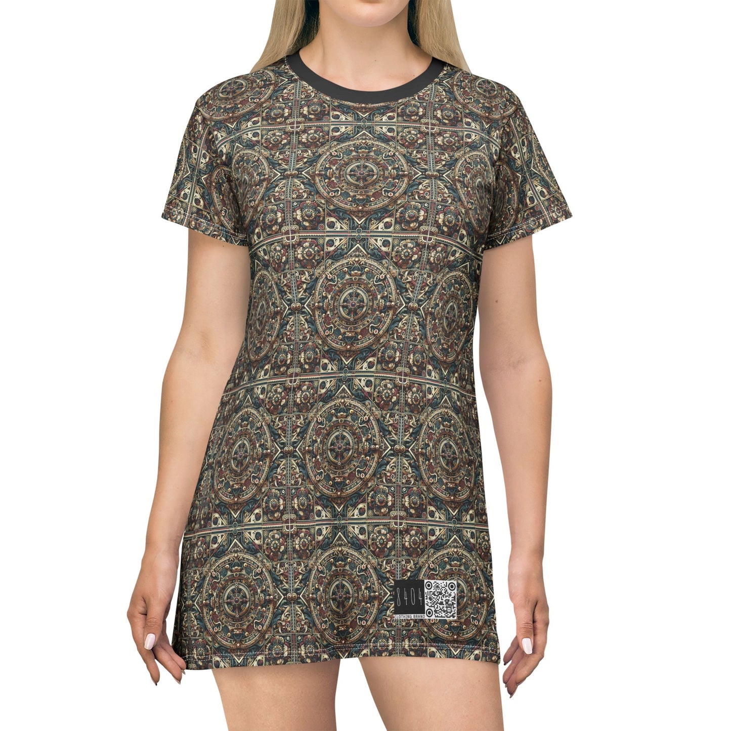 Urban Renaissance Historical Fusion With Street Edge T-Shirt Dress - 8404 Design-57