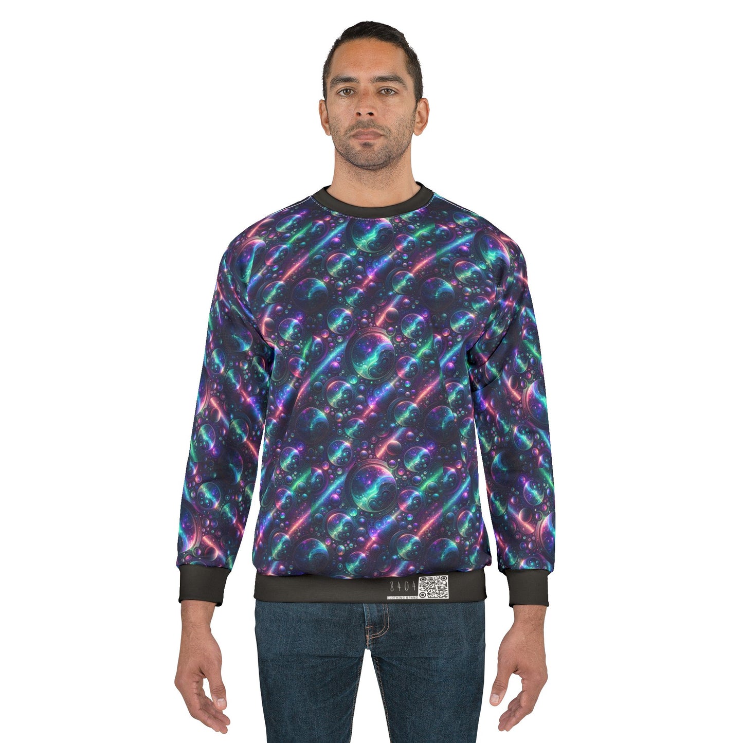 Iridescent Tech Fusion Tech-Forward Streetwear Sweatshirt - 8404 Design-51