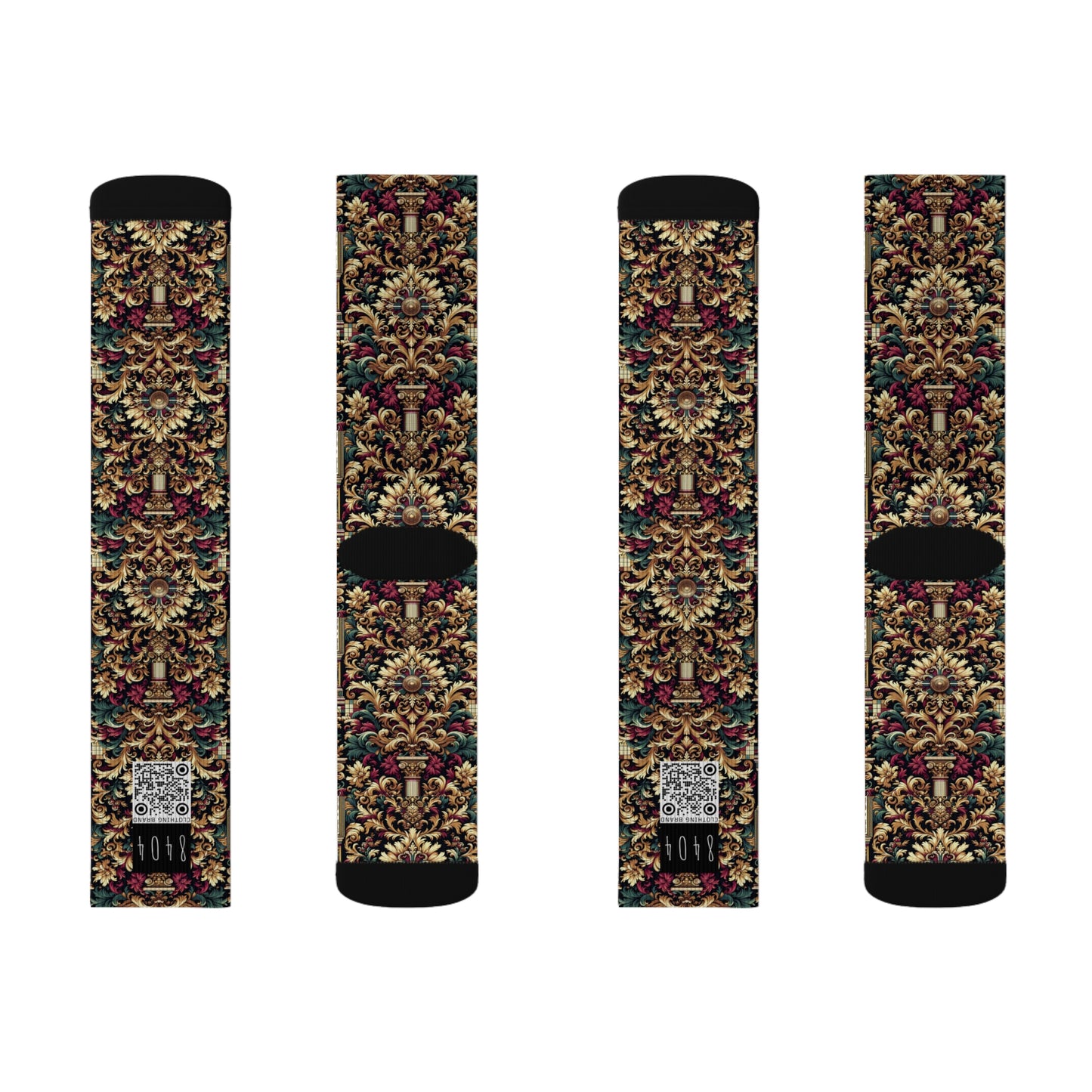 Digital Renaissance Modern Baroque Fusion Sublimation Socks - 8404 Design-57
