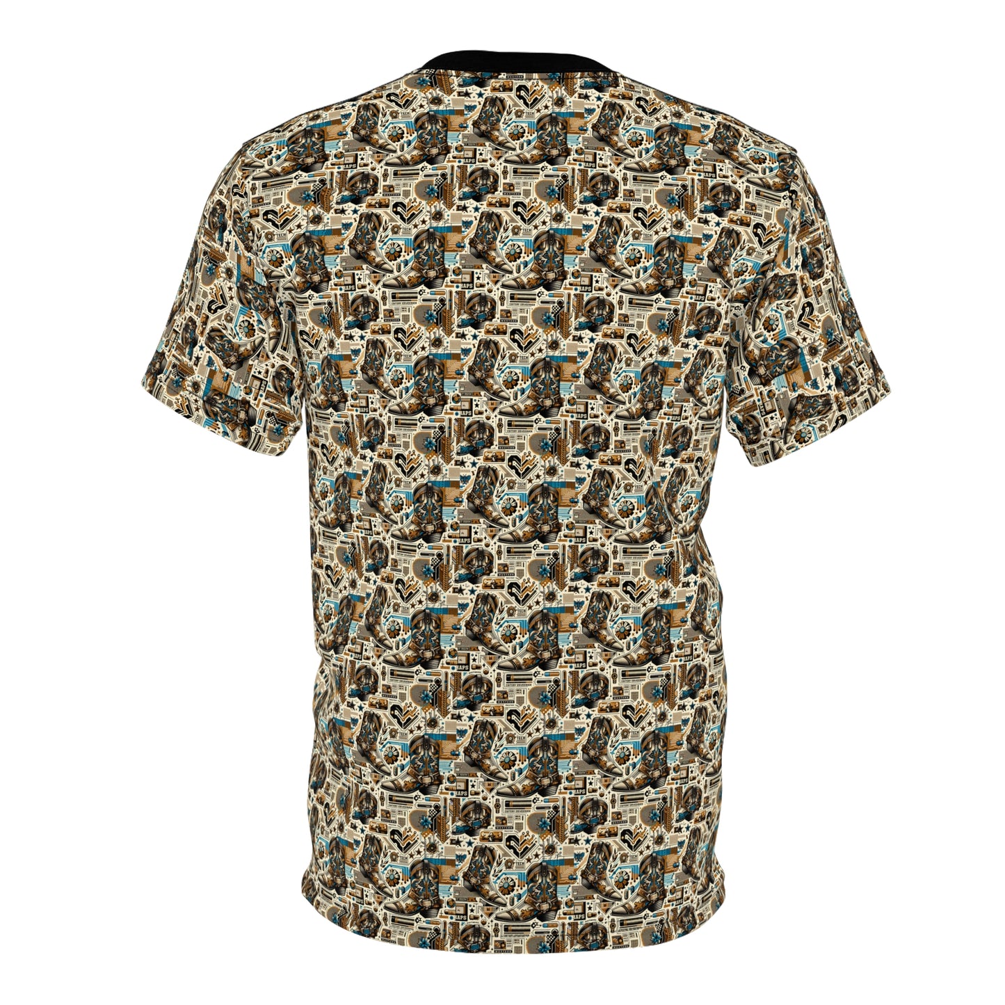 Digital Cowboy Chic Tech-Infused Western Fusion Unisex Cut & Sew Tee - 8404 Design-45