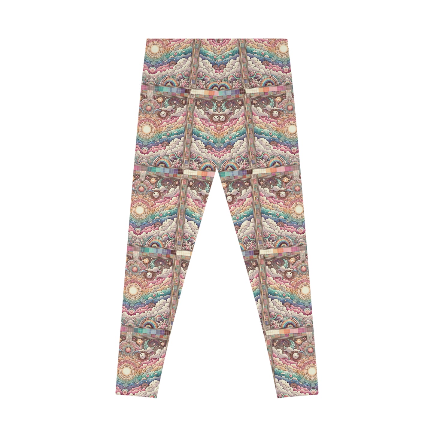 Digital Dreamland Whimsical and Nostalgic Streetwear With a Digital Twist Stretch Leggings - 8404 Design-56