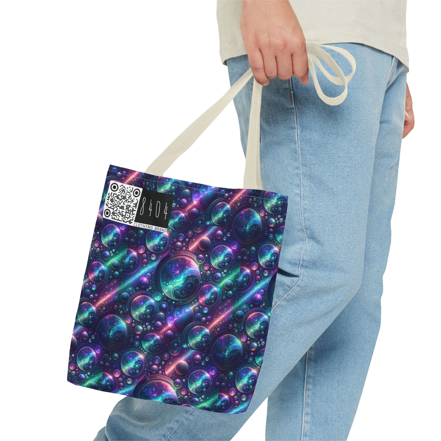Iridescent Tech Fusion Tech-Forward Streetwear Tote Bag - 8404 Design-51