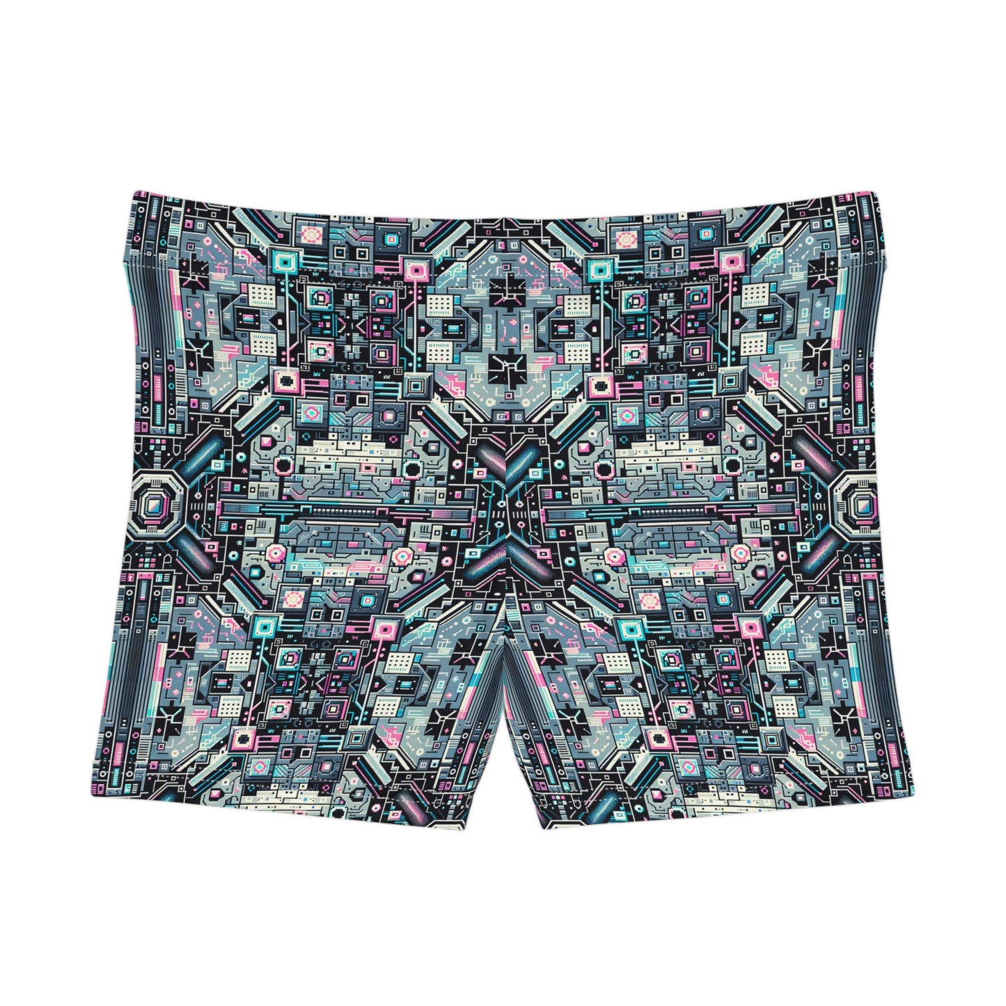Digital Renaissance Tech-Forward Maximalism Women's Shorts - 8404 Design-44
