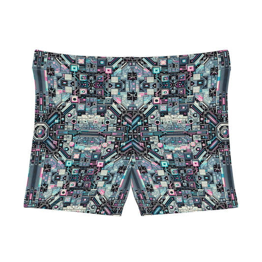 Digital Renaissance Tech-Forward Maximalism Women's Shorts - 8404 Design-44