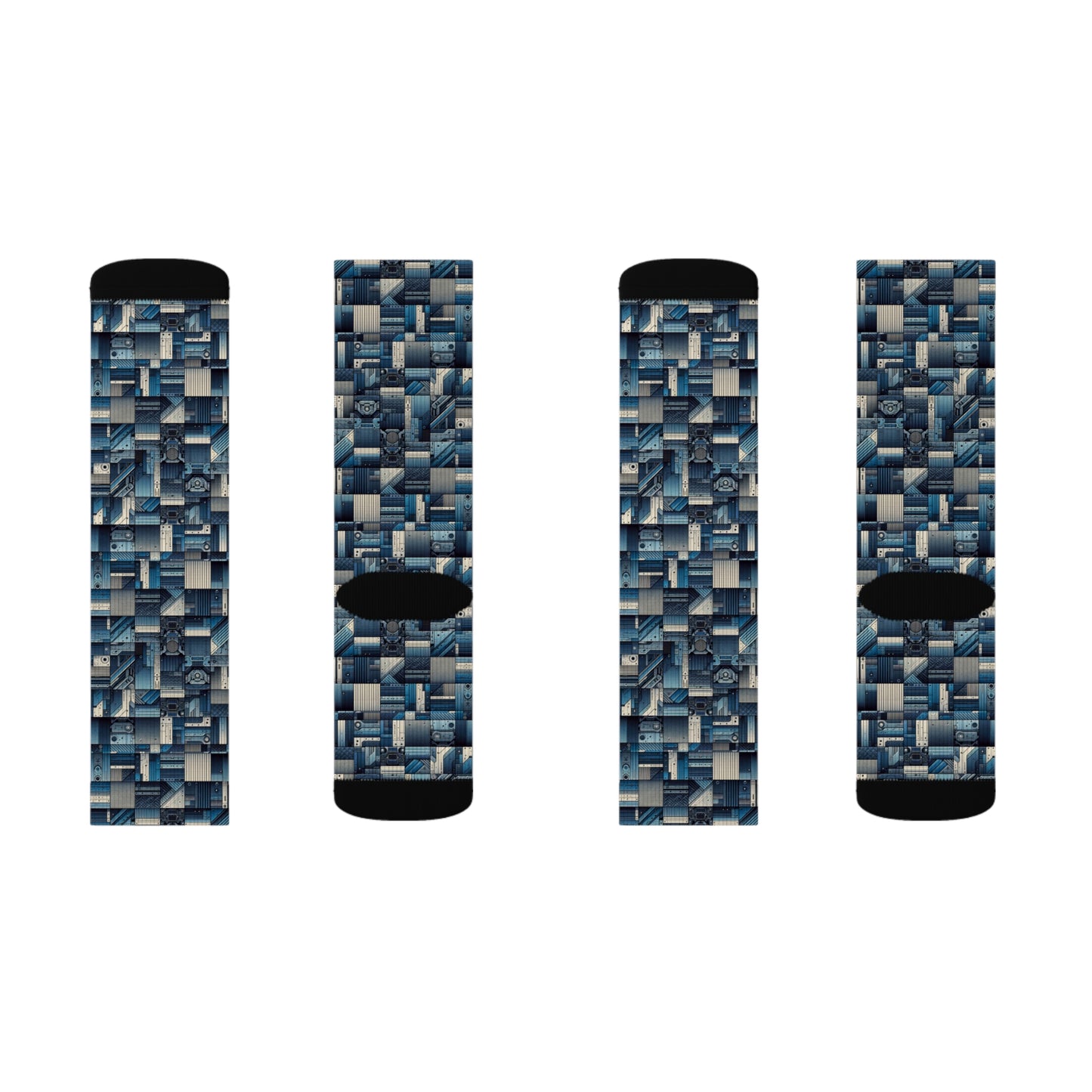Tech-Inspired Utility Tech-Forward Streetwear With Utilitarian Edge Sublimation Socks - 8404 Design-44