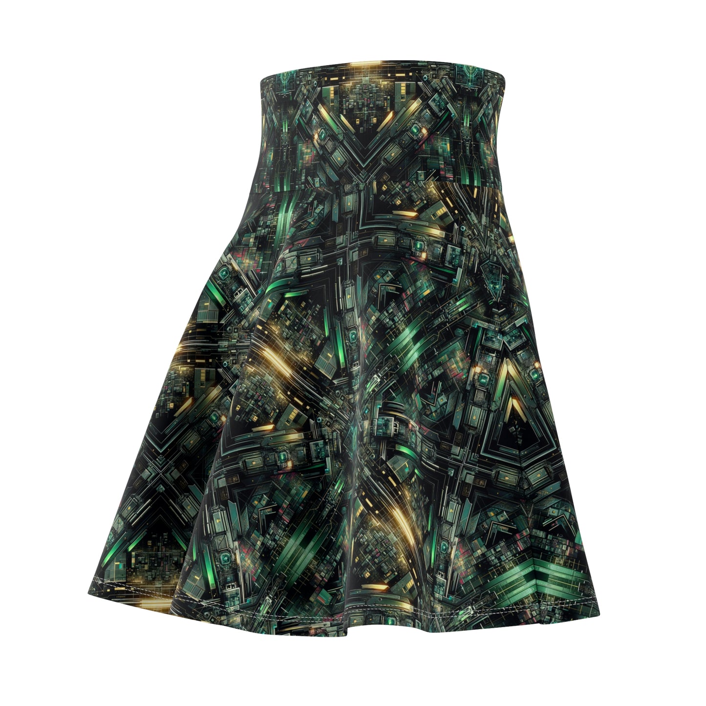 Tech Noir Graphics Tech-Inspired Streetwear Women's Skater Skirt - 8404 Design-56