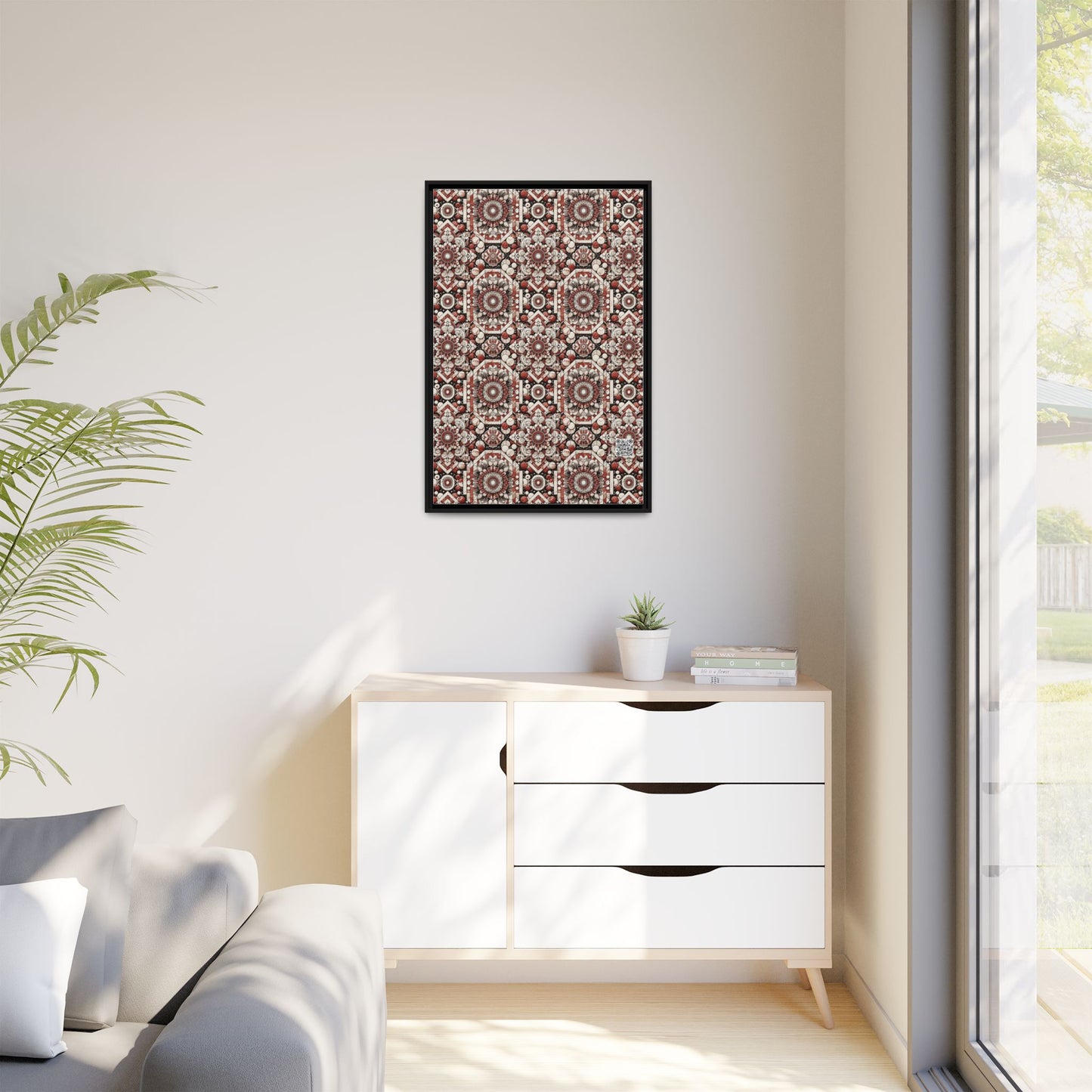 Neo Jomon Sculptural Aesthetics Artisanal Streetwear Matte Canvas, Framed (multi-Color) - 8404 Design-55 A