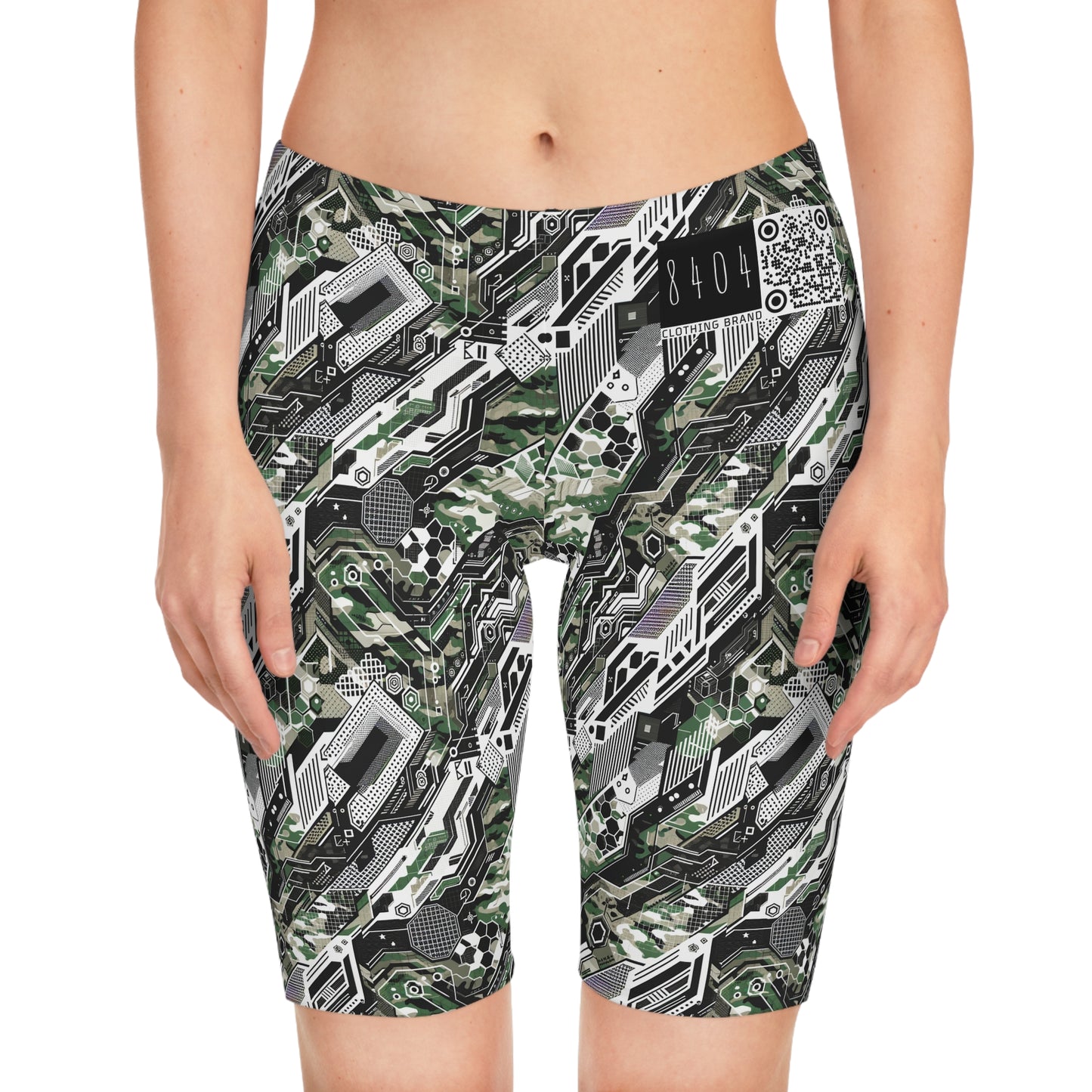Tech Camo Fusion Tech-Forward Streetwear With a Futuristic Edge Women's Bike Shorts - 8404 Design-46