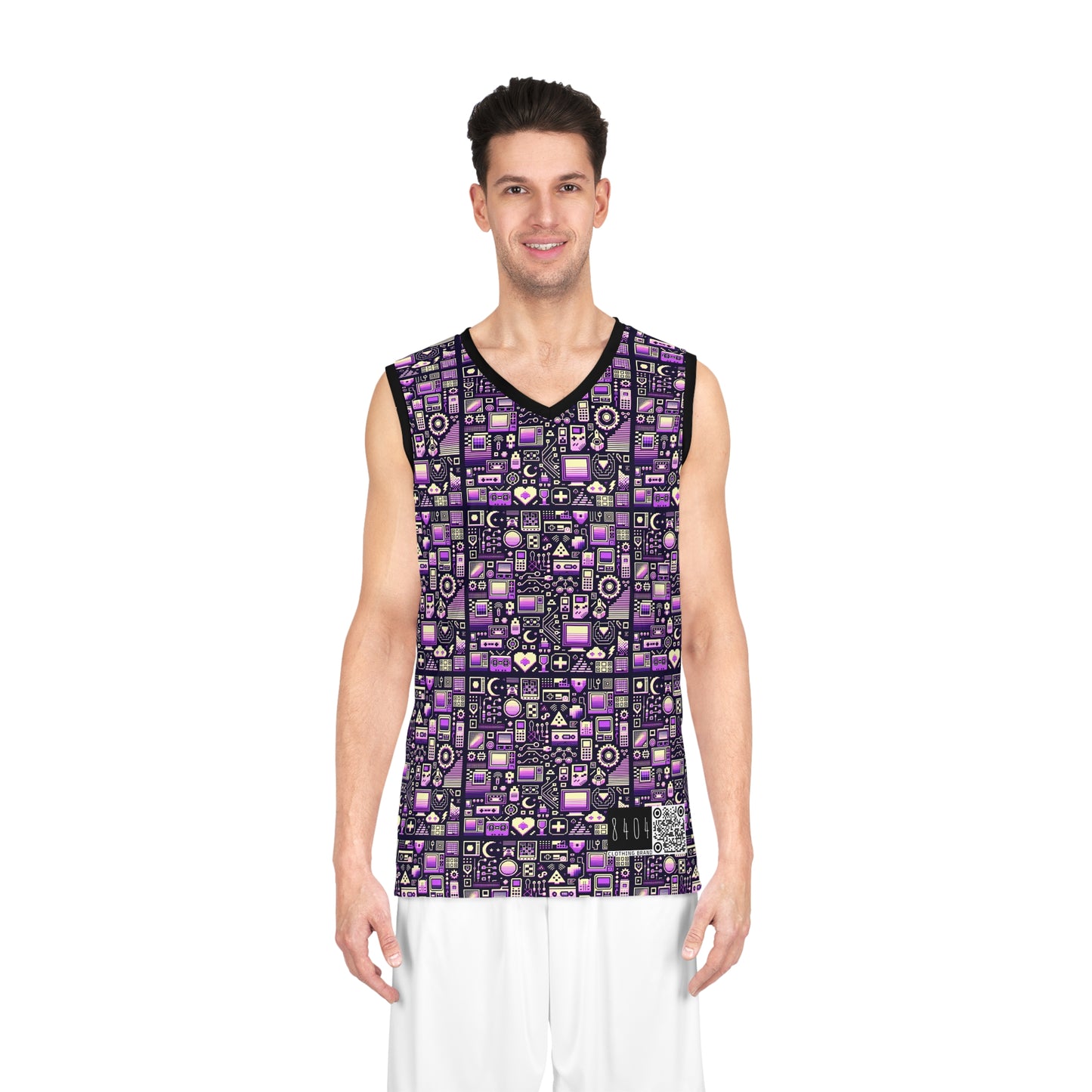 Digital Nostalgia Remix Modern Vintage Fusion Basketball Jersey - 8404 Design-54