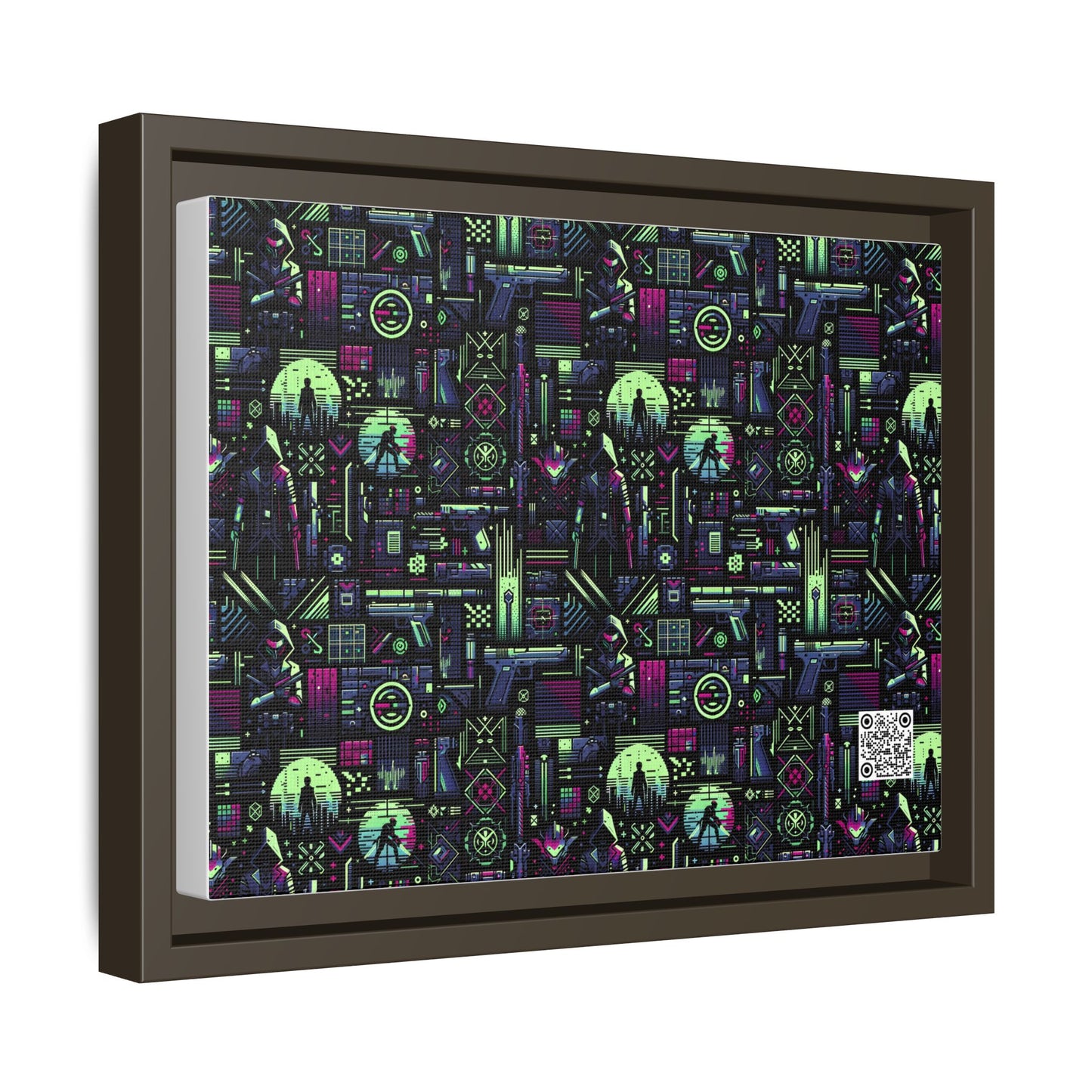Tech Noir Futuristic Cyberpunk Matte Canvas, Framed (multi-Color) - 8404 Design-63 A