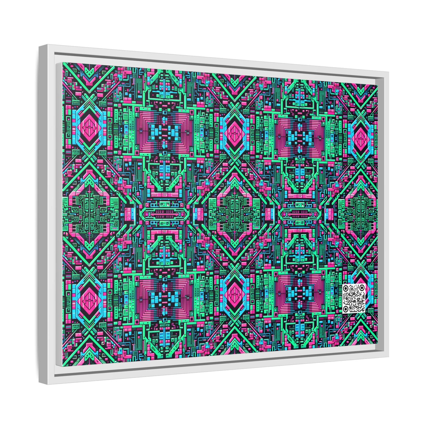 Digital Glitch Vibes Tech-Inspired Streetwear Matte Canvas, Framed (multi-Color) - 8404 Design-71 A
