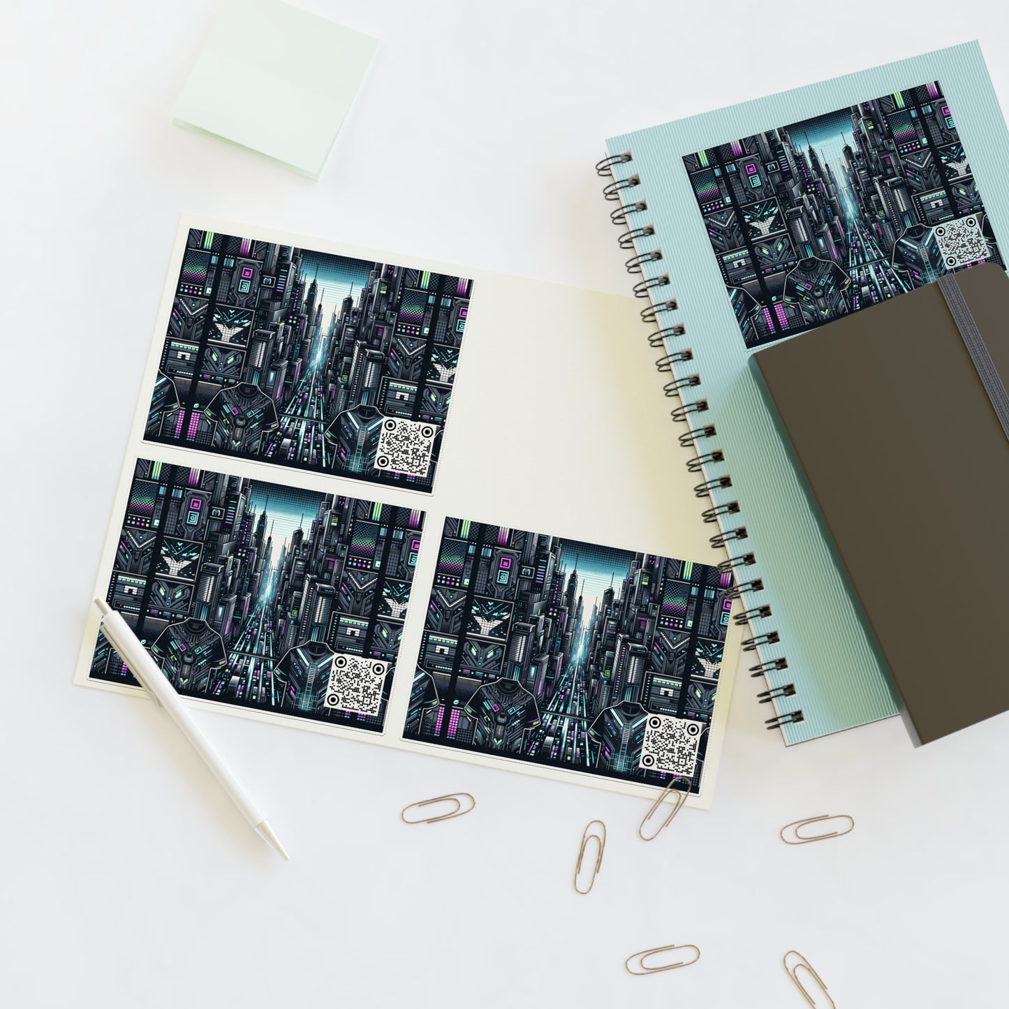 Tech Noir Aesthetics Sleek Tech Streetwear Sticker Sheets - 8404 Design-43