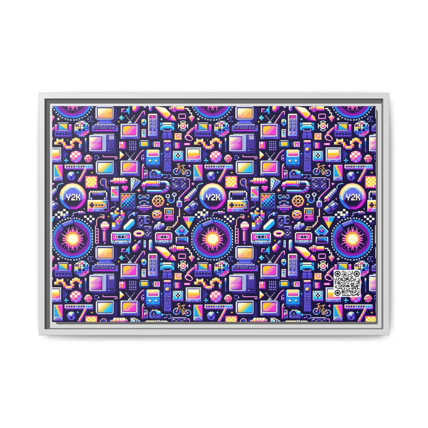 Digital Nostalgia Modern Retro Fusion Matte Canvas, Framed (multi-Color) - 8404 Design-64 B