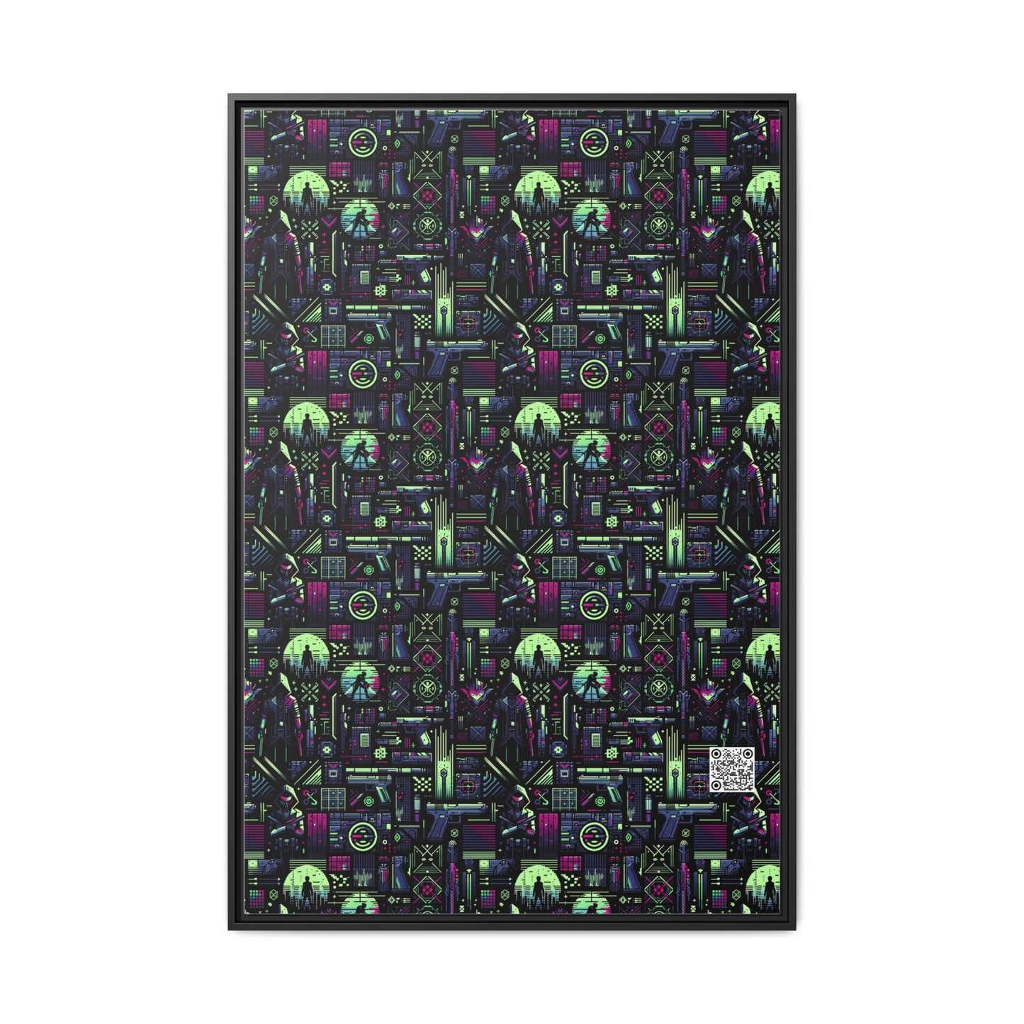 Tech Noir Futuristic Cyberpunk Matte Canvas, Framed (multi-Color) - 8404 Design-63 A