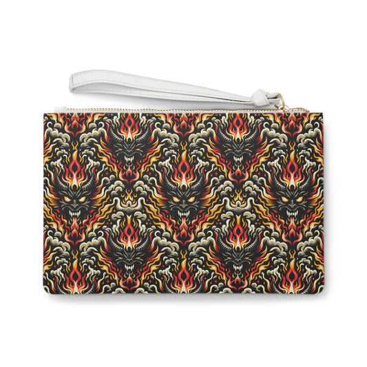 Flame Graphics Maximalist Streetwear Clutch Bag - 8404 Design-59