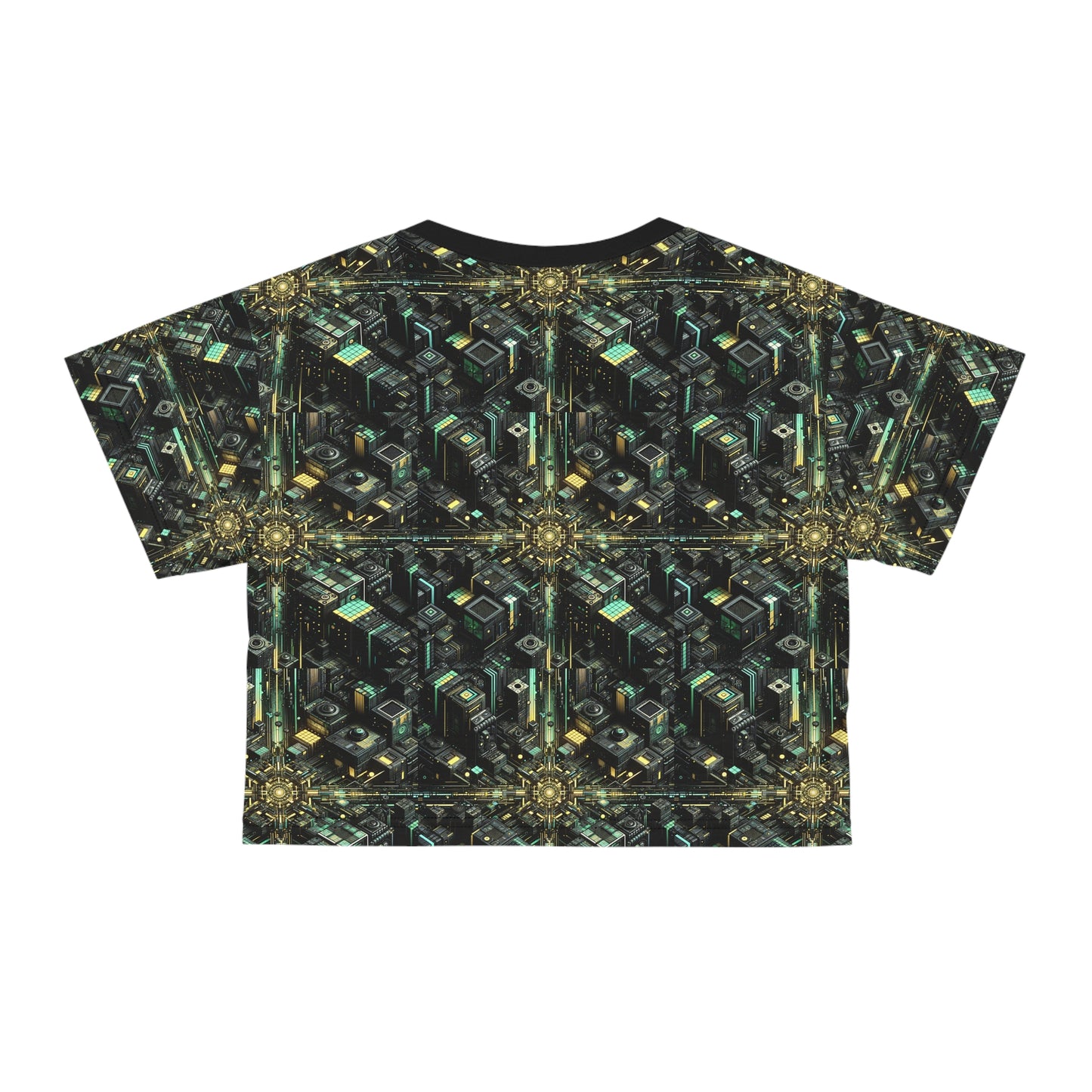 Tech Noir Graphics Tech-Inspired Streetwear Crop Tee - 8404 Design-66