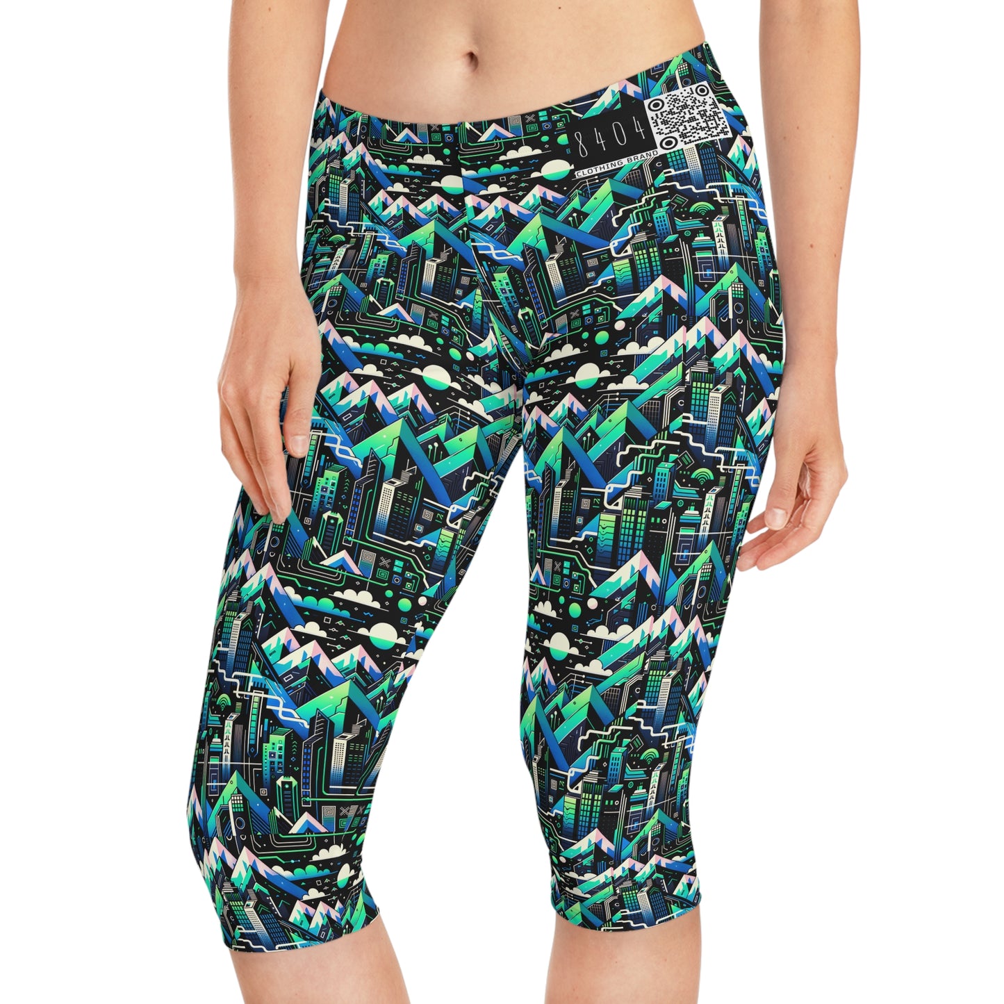 Digital Adventure Graphics Digital Explorer Women's Capri Leggings - 8404 Design-55