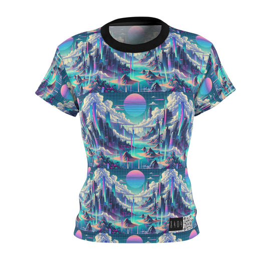 Digital Dreamscapes Digitally-Inspired Streetwear With a Dreamy, Surreal Twist Women's Cut & Sew Tee - 8404 Design-53