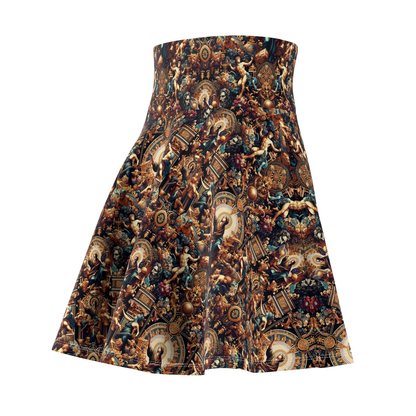Digital Renaissance Luxurious Streetwear Inspired By Classical Art With a Modern Twist Women's Skater Skirt - 8404 Design-64
